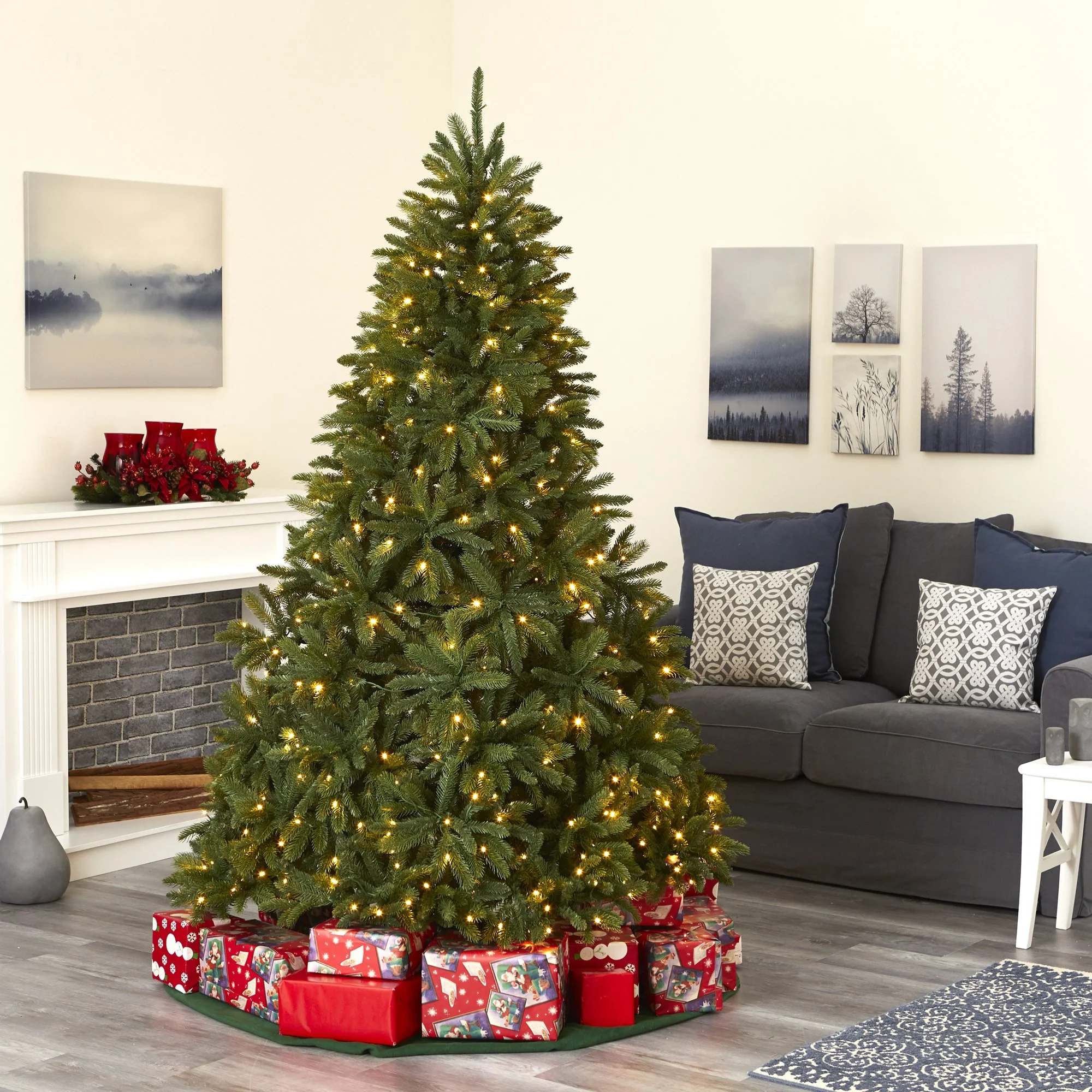 7’ Sierra Spruce “Natural Look” Artificial Christmas Tree with 500 Clear LED Lights and 2213 Tips - Image 8