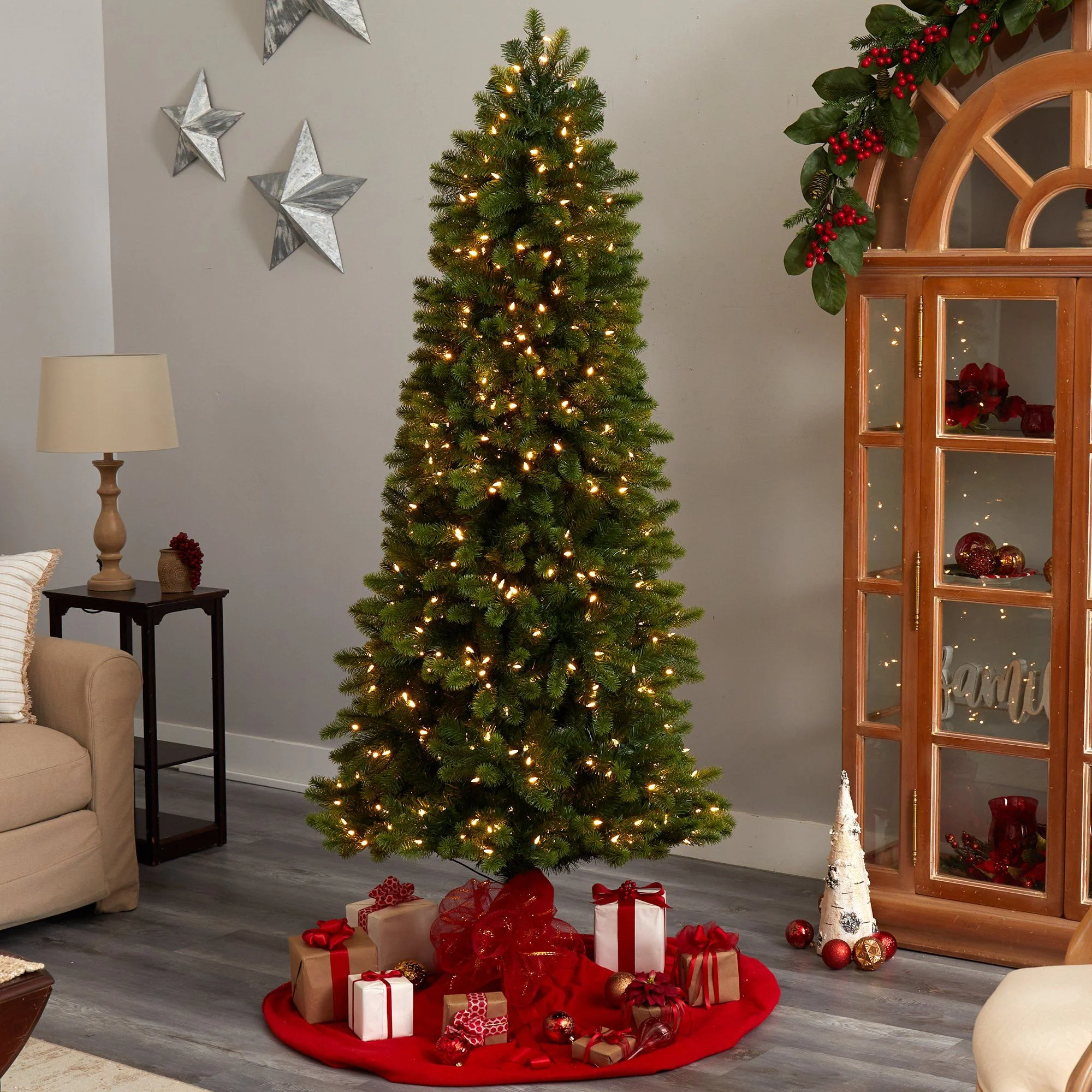 7’ Slim Virginia Spruce Artificial Christmas Tree - Image 7