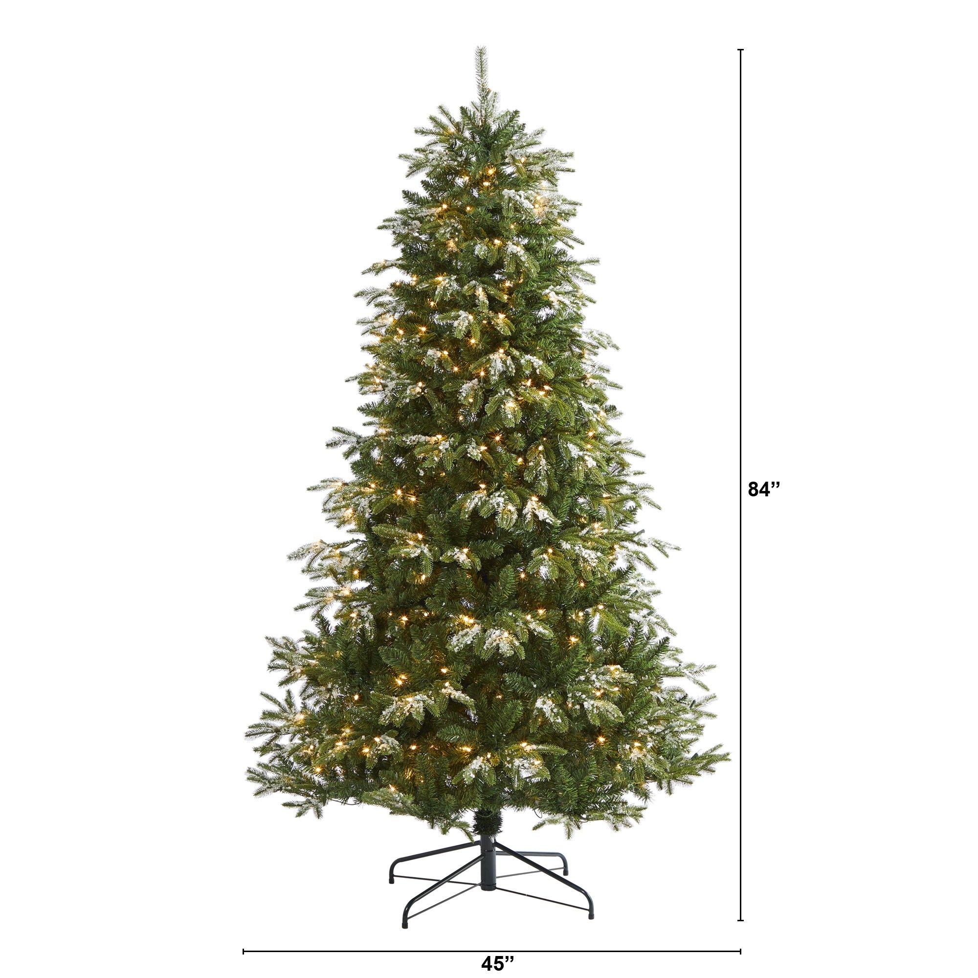7’ Snowed Grand Teton Artificial Christmas Tree with 500 Clear Lights and 1050 Bendable Branches - Image 2