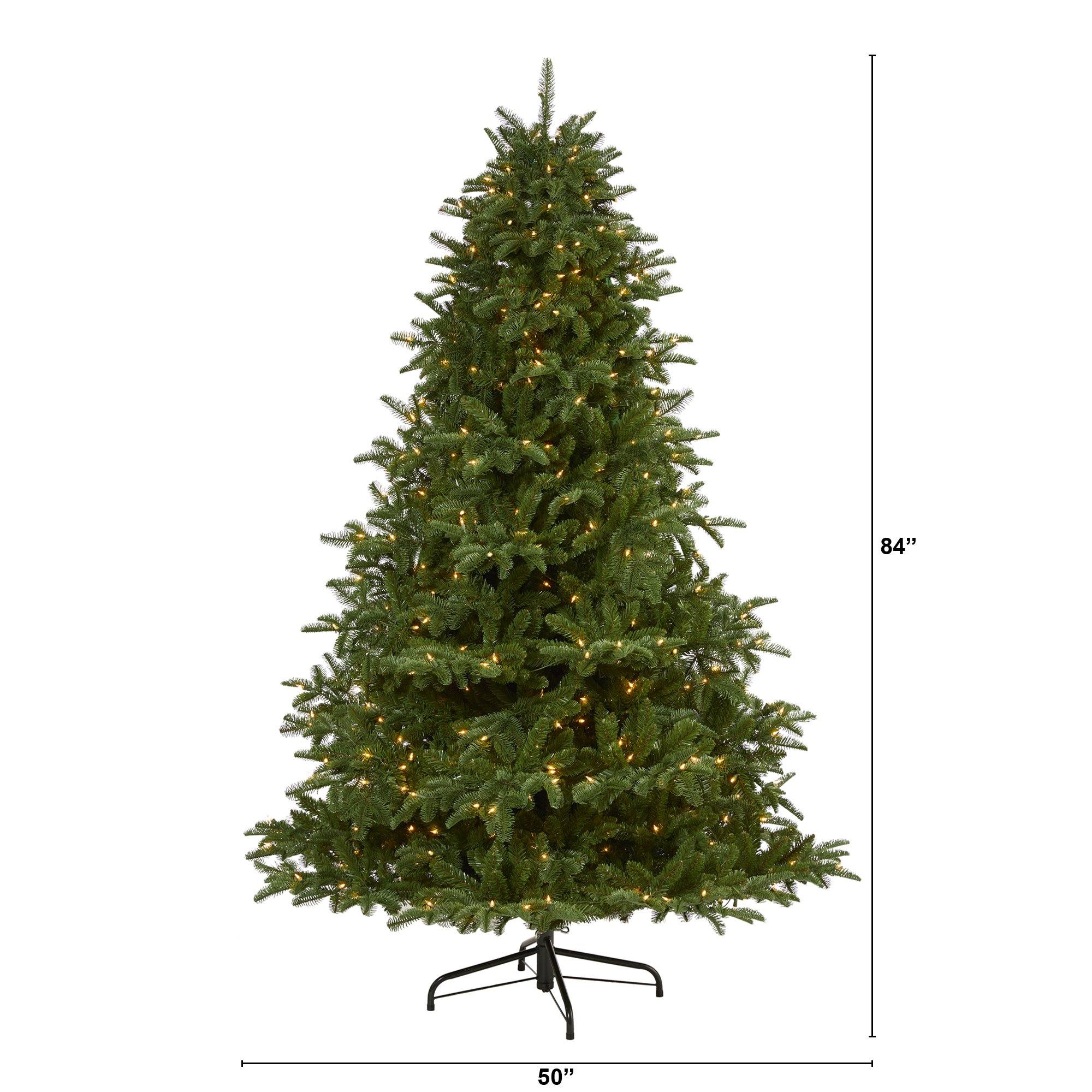 7’ South Carolina Spruce Artificial Christmas Tree with 500 White Warm Lights and 2644 Bendable Branches - Image 2