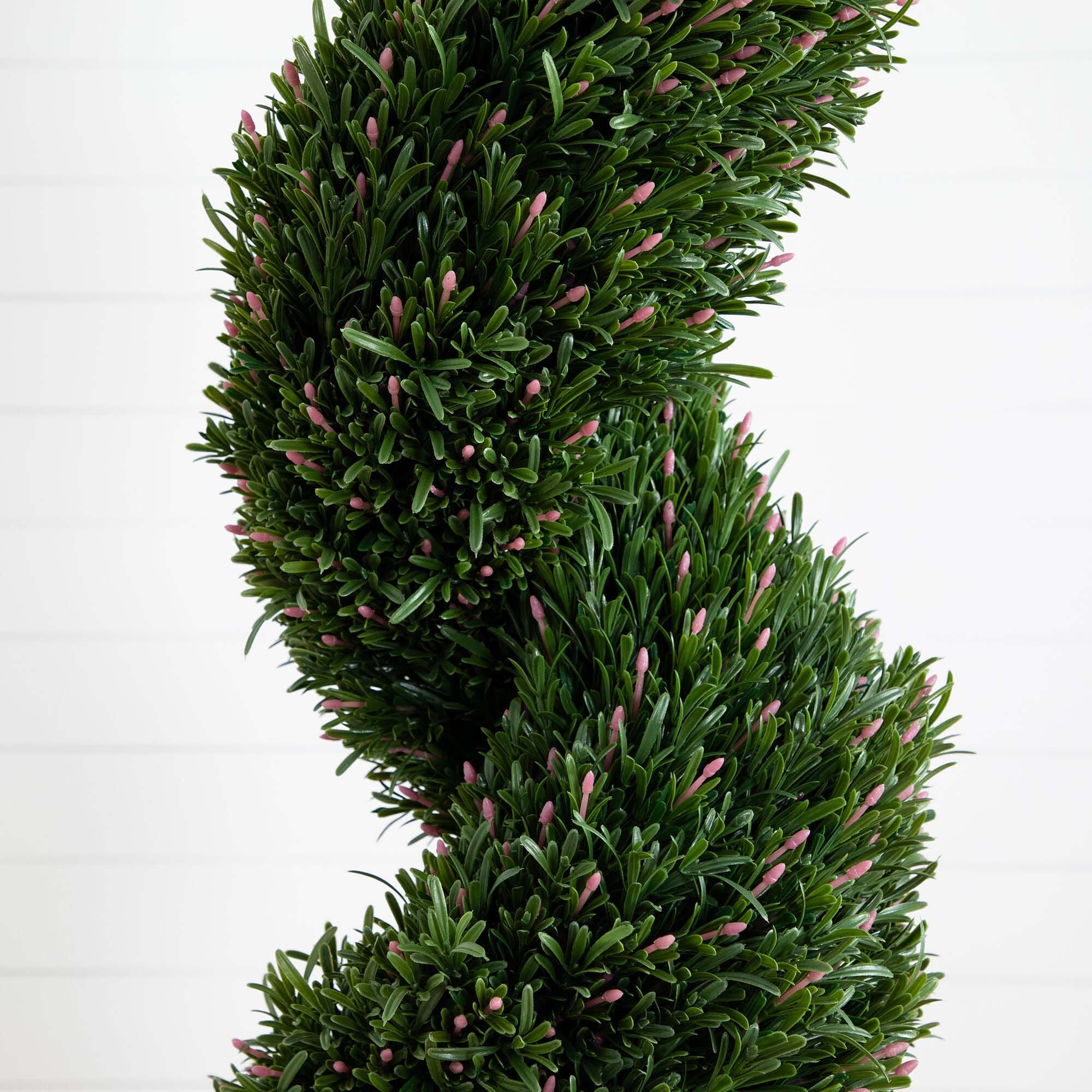 7' UV Resistant Artificial Rosemary Spiral Topiary Tree (Indoor/Outdoor) - Image 2