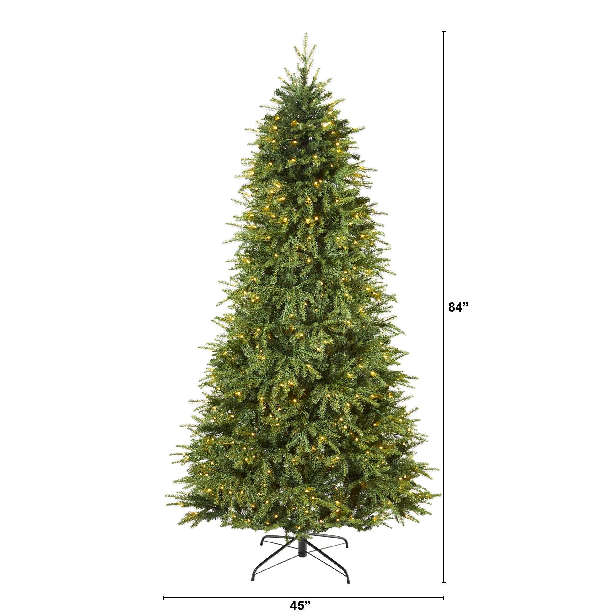 7’ Vancouver Fir “Natural Look” Artificial Christmas Tree with 500 Clear LED Lights and 2542 Bendable Branches - Image 2