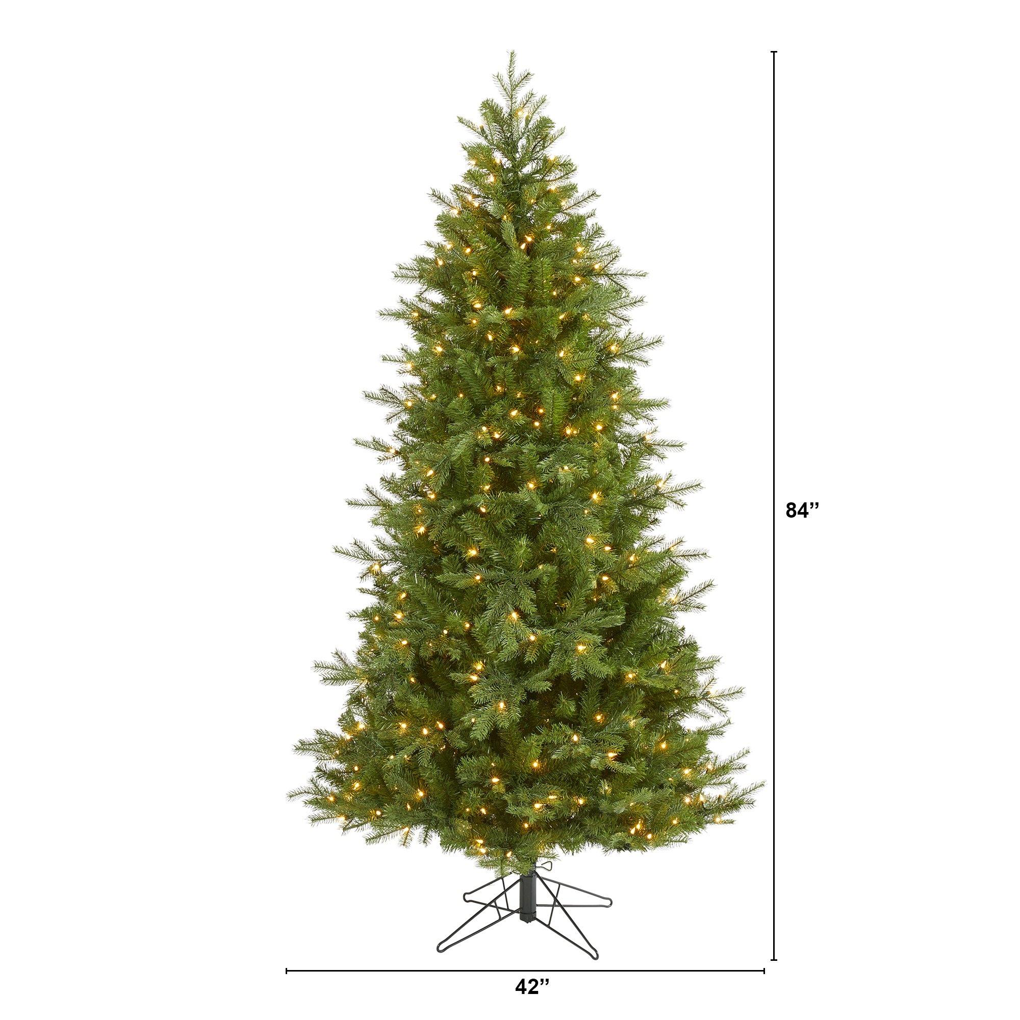 7' Vienna Fir Artificial Christmas Tree with 450 Warm White Lights and 843 Bendable Branches - Image 2