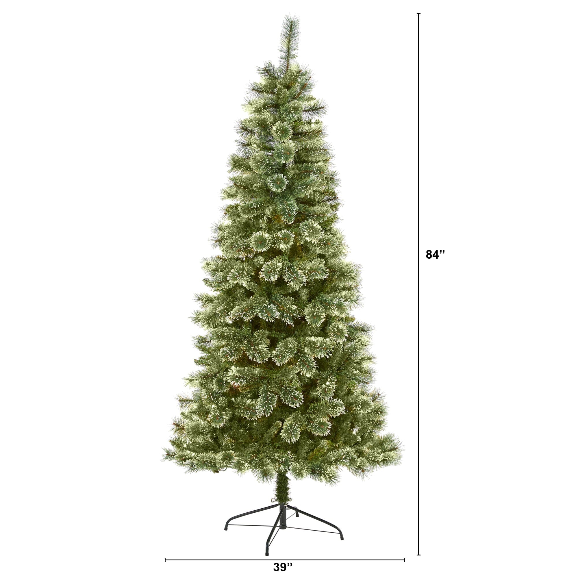 7’ Wisconsin Slim Snow Tip Pine Artificial Christmas Tree with 652 Bendable Branches - Image 2
