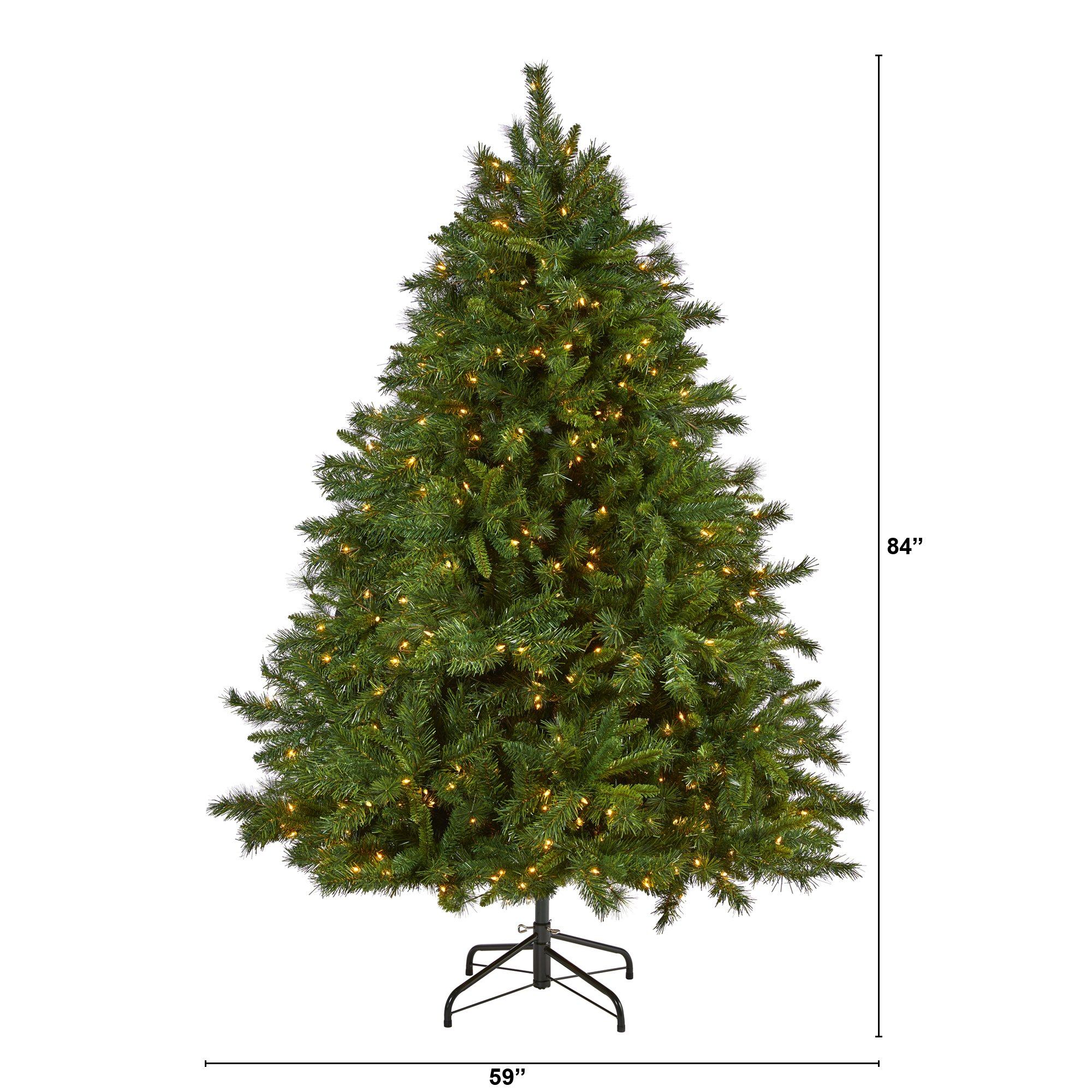 7’ Wyoming Mixed Pine Artificial Christmas Tree with 550 Clear Lights and 1054 Bendable Branches - Image 2