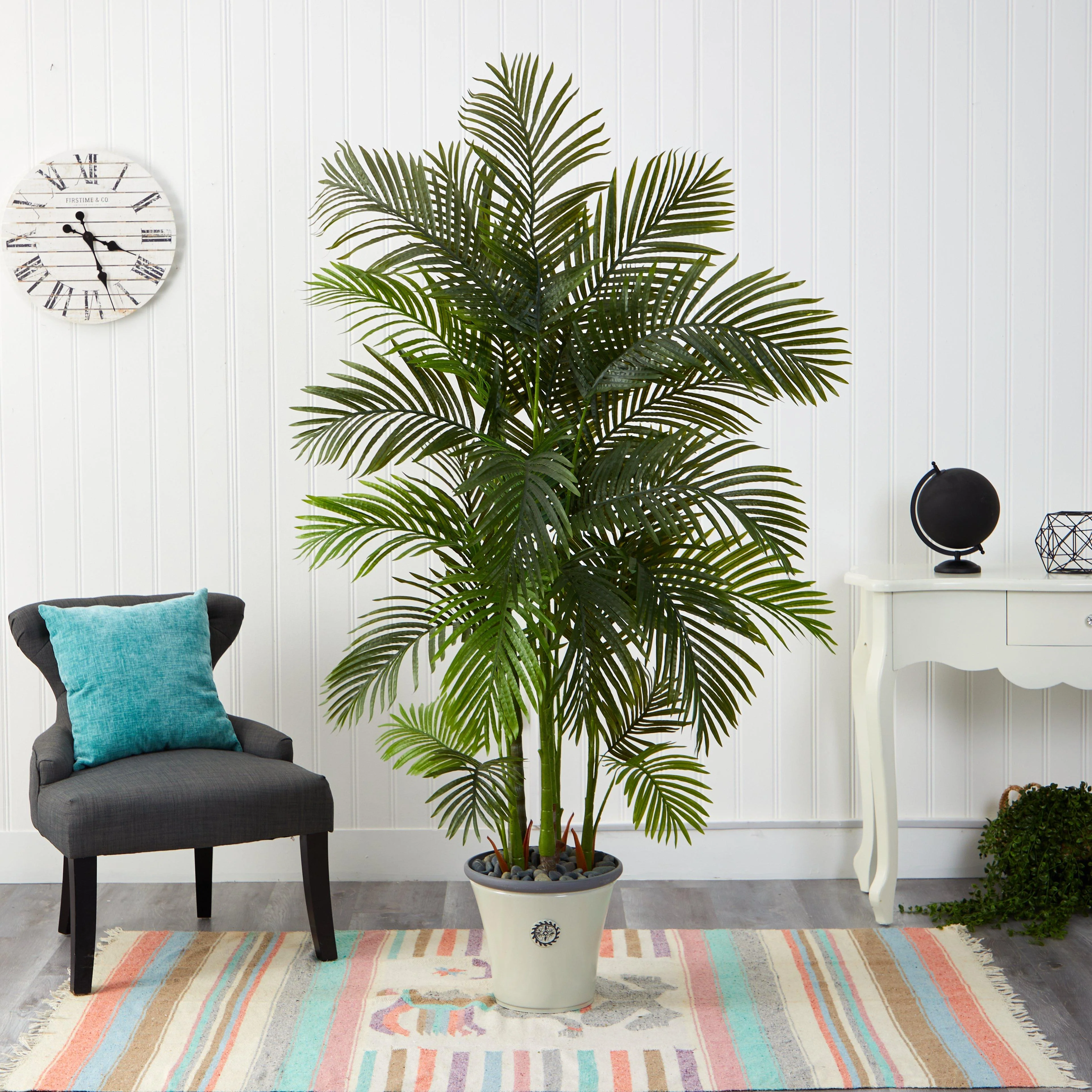 74” Areca Palm Artificial Tree in Decorative Planter - Image 3