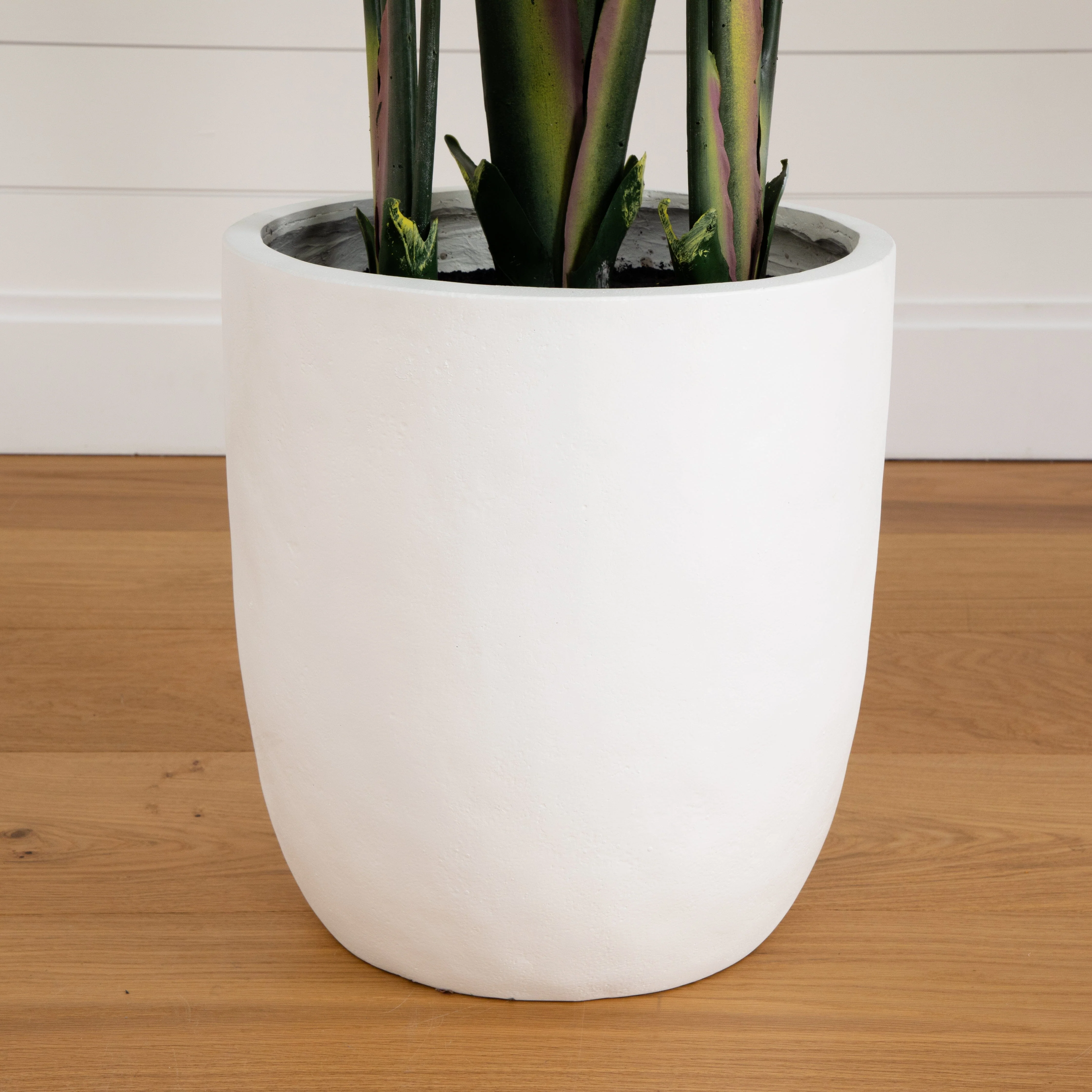 7' Artificial Bird of Paradise Tree with Resin Stone Planter - Image 6