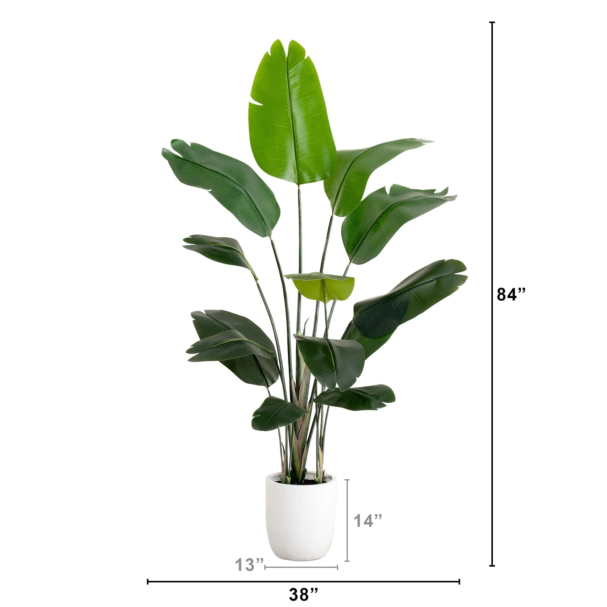 7' Artificial Bird of Paradise Tree with Resin Stone Planter - Image 8