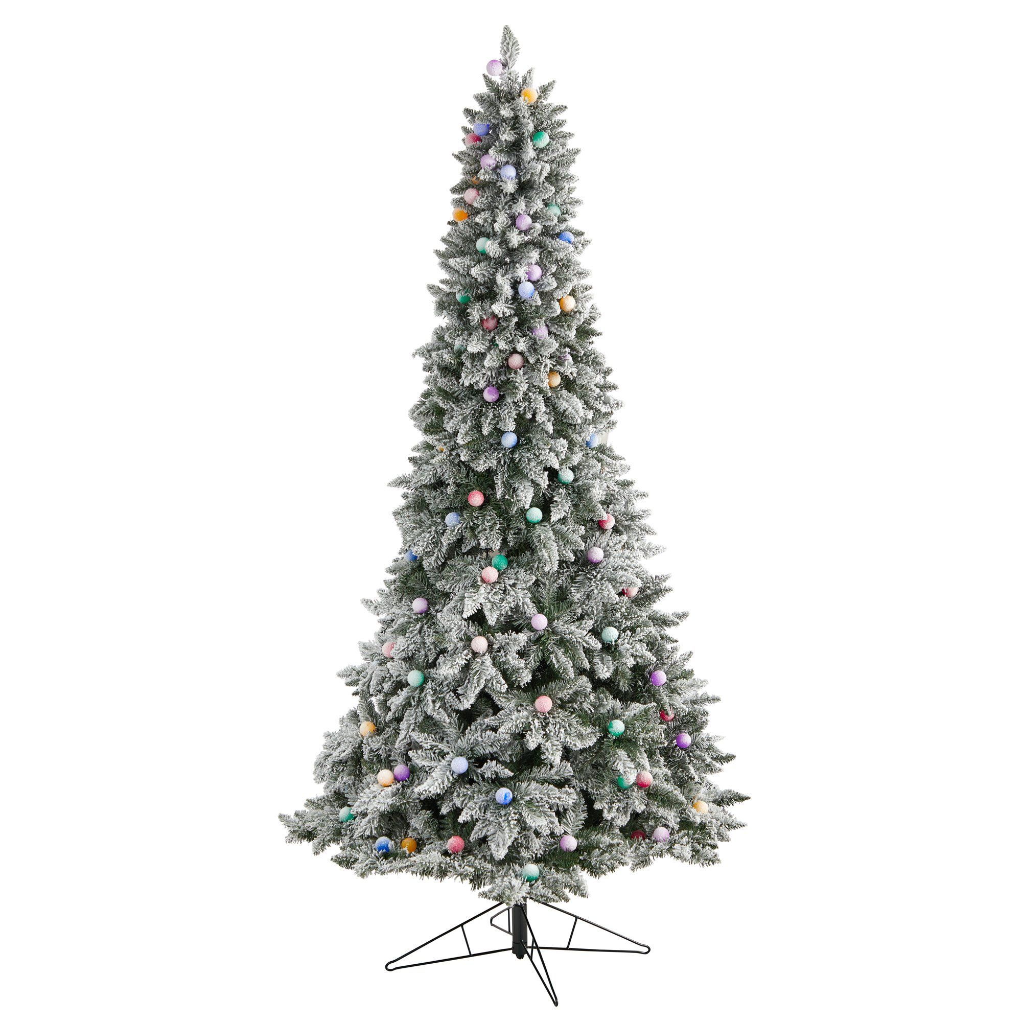 8.5' Flocked British Columbia Mountain Fir Artificial Christmas Tree - Image 3