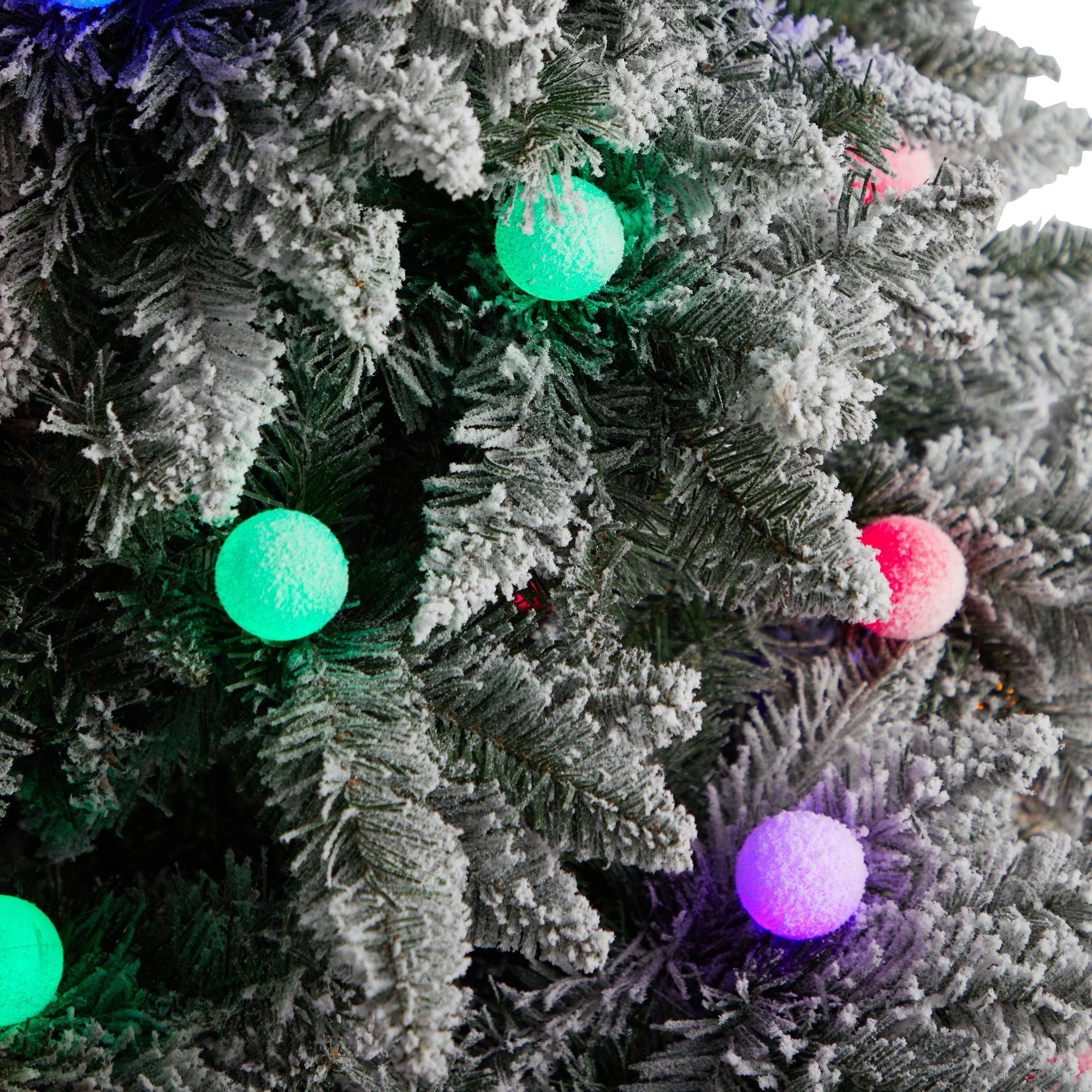 8.5' Flocked British Columbia Mountain Fir Artificial Christmas Tree - Image 4
