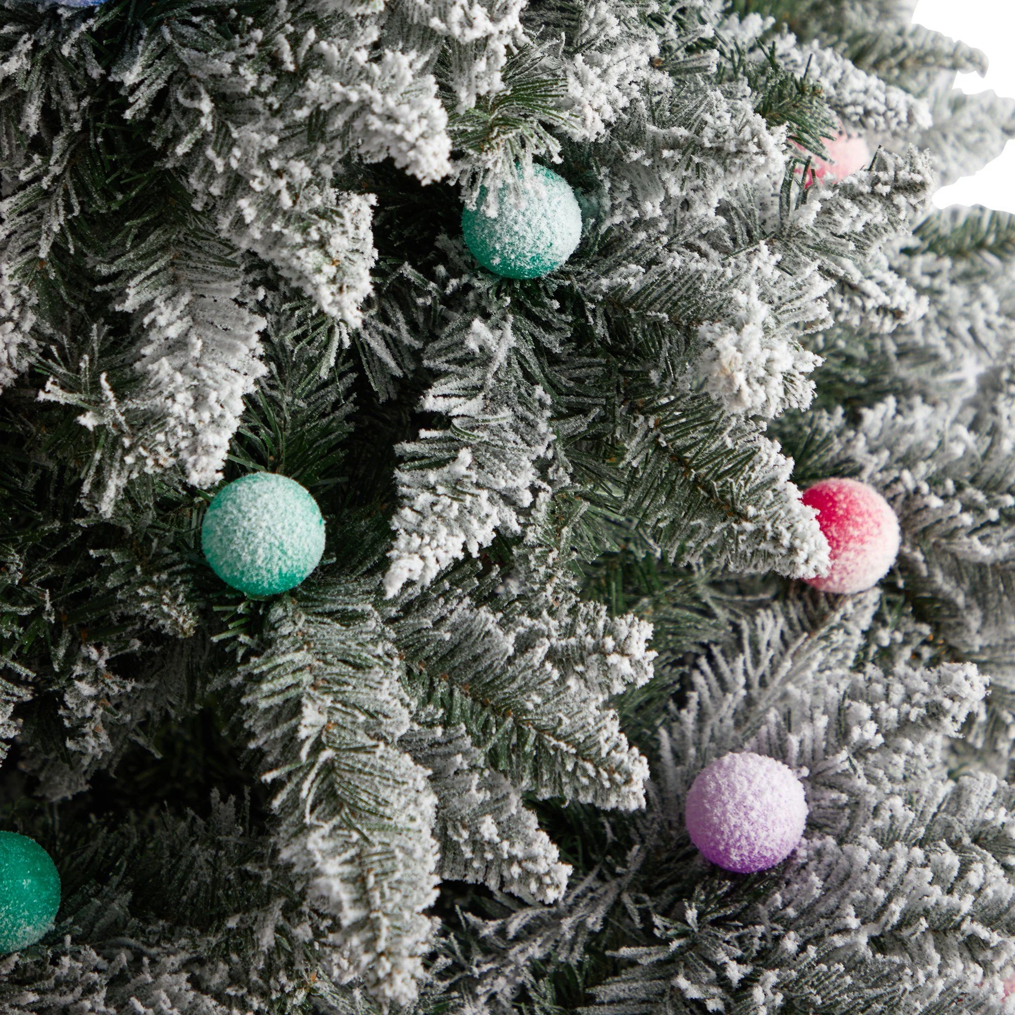 8.5' Flocked British Columbia Mountain Fir Artificial Christmas Tree - Image 5