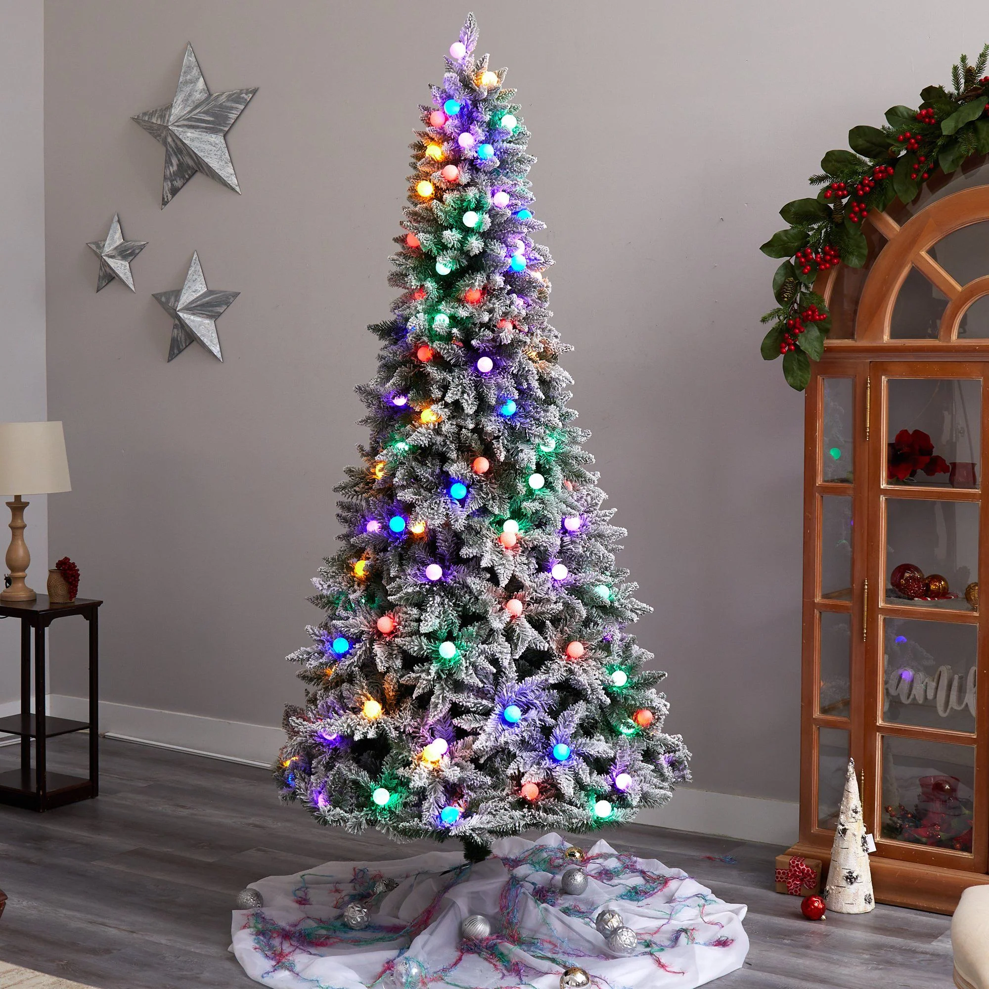 8.5' Flocked British Columbia Mountain Fir Artificial Christmas Tree - Image 7