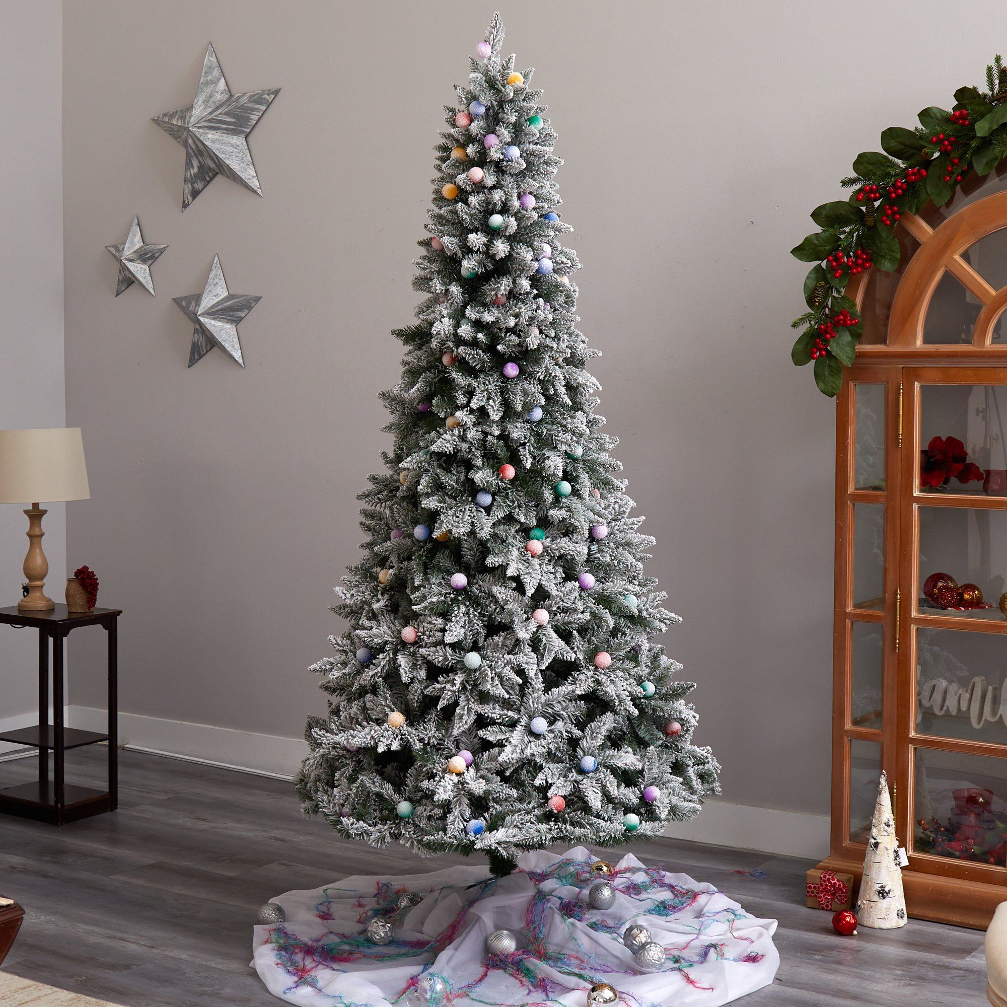 8.5' Flocked British Columbia Mountain Fir Artificial Christmas Tree - Image 8