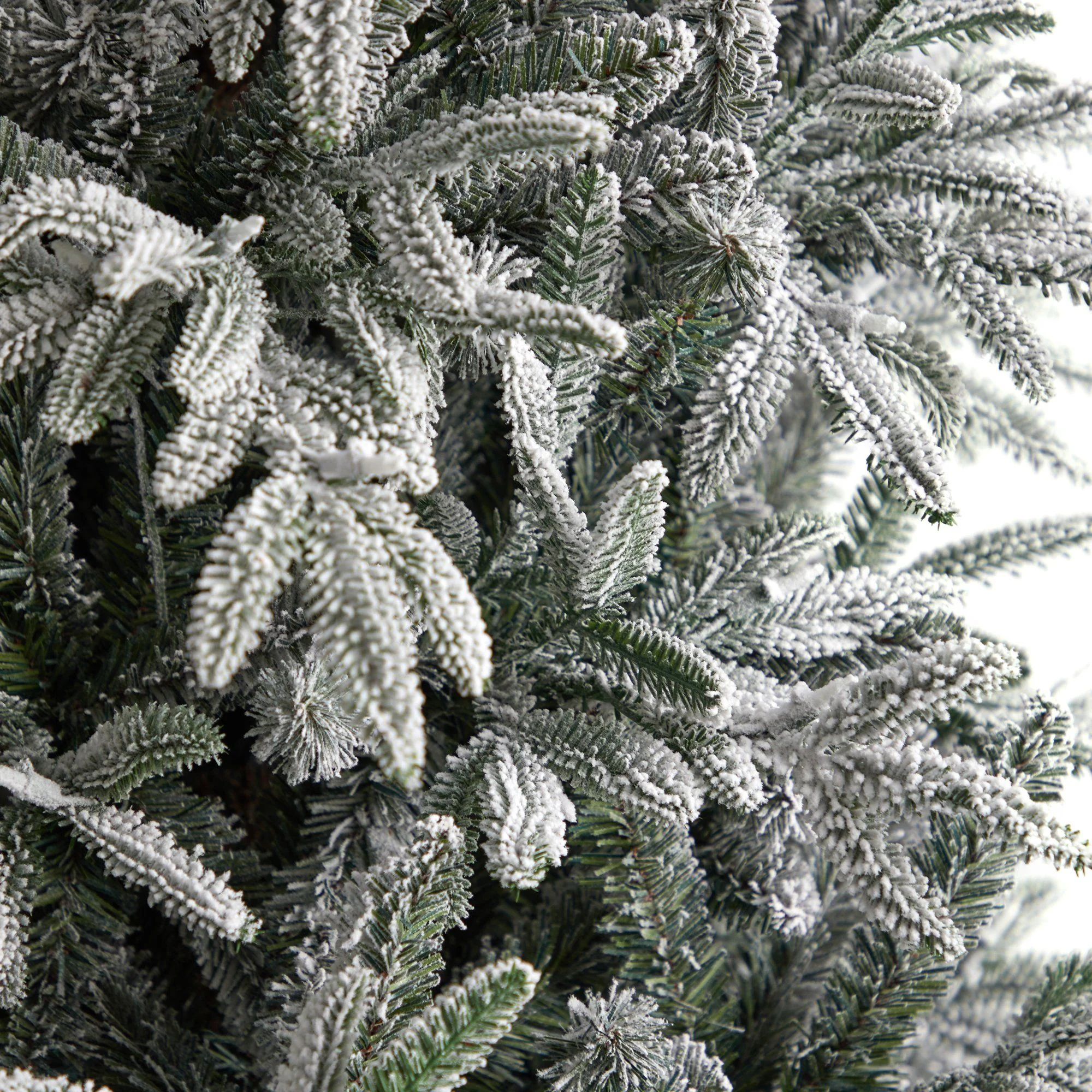 8.5’ Flocked Manchester Spruce Artificial Christmas Tree with 550 Lights and 1317 Bendable Branches - Image 5