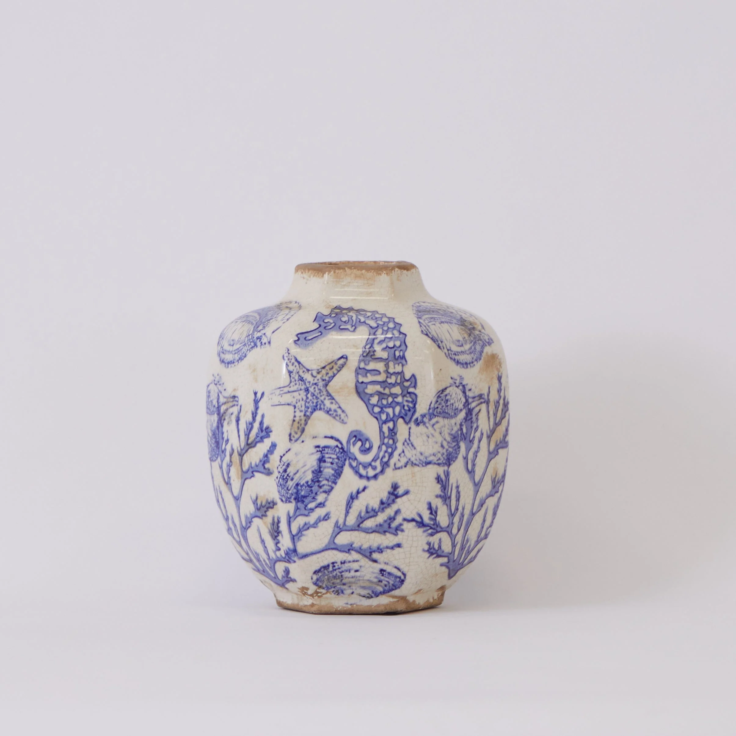 8.5” Nautical Ceramic Decorative Vase