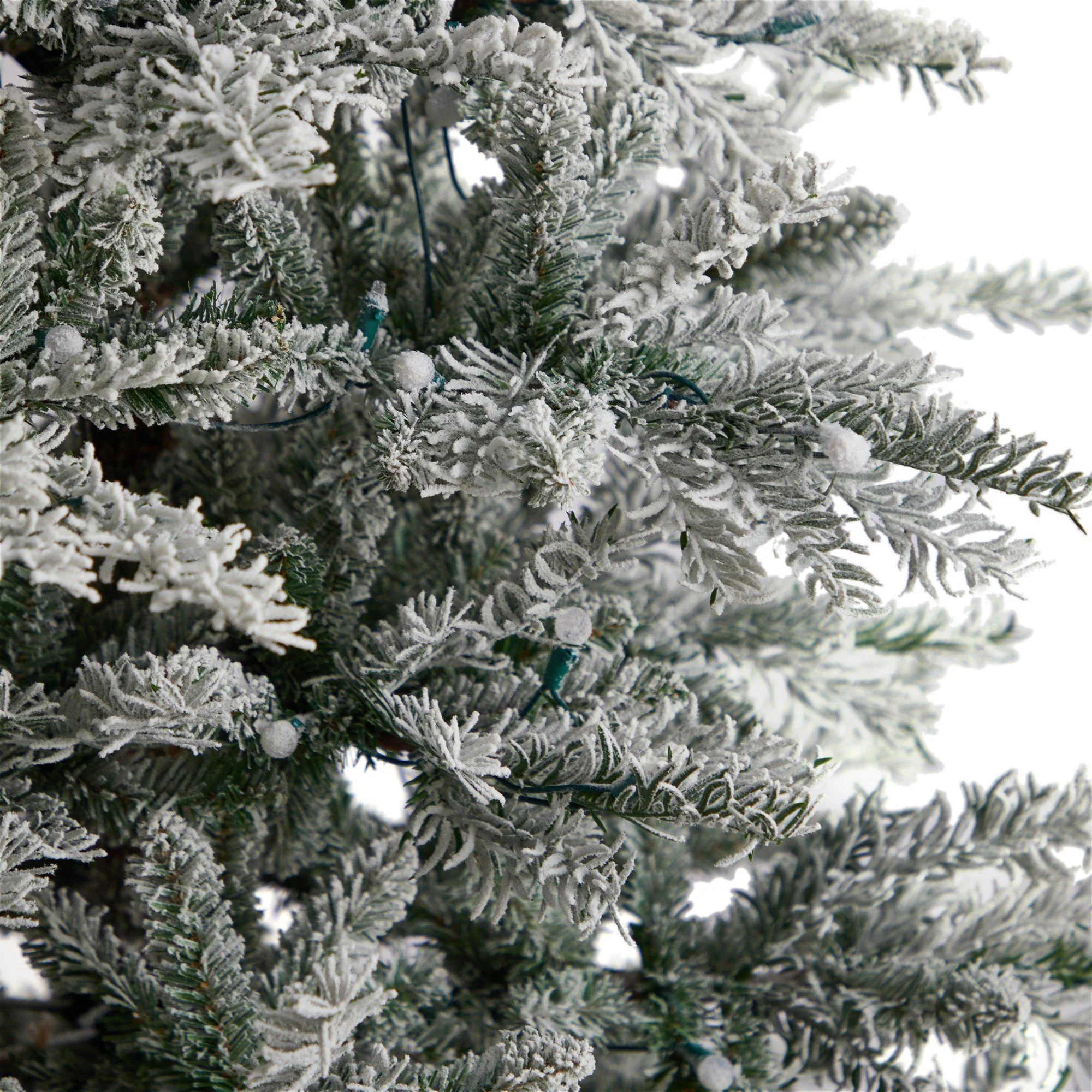 8.5’ Slim Flocked Nova Scotia Spruce Artificial Christmas Tree - Image 5