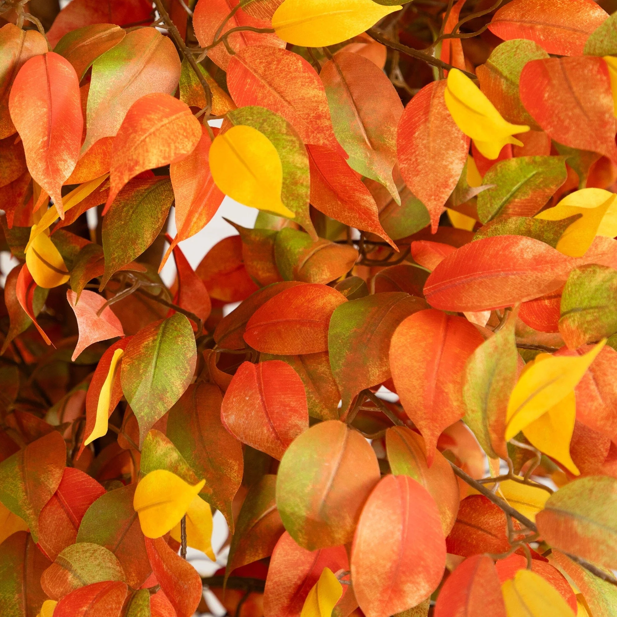 8’ Autumn Ficus Artificial Fall Tree - Image 2