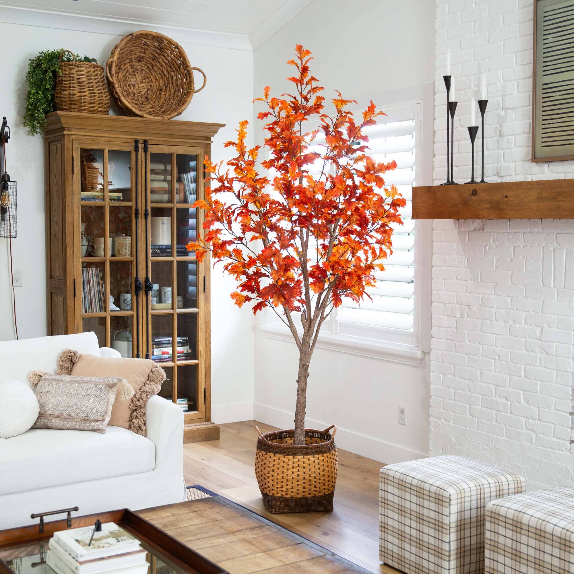 8’ Autumn Oak Artificial Fall Tree - Image 3