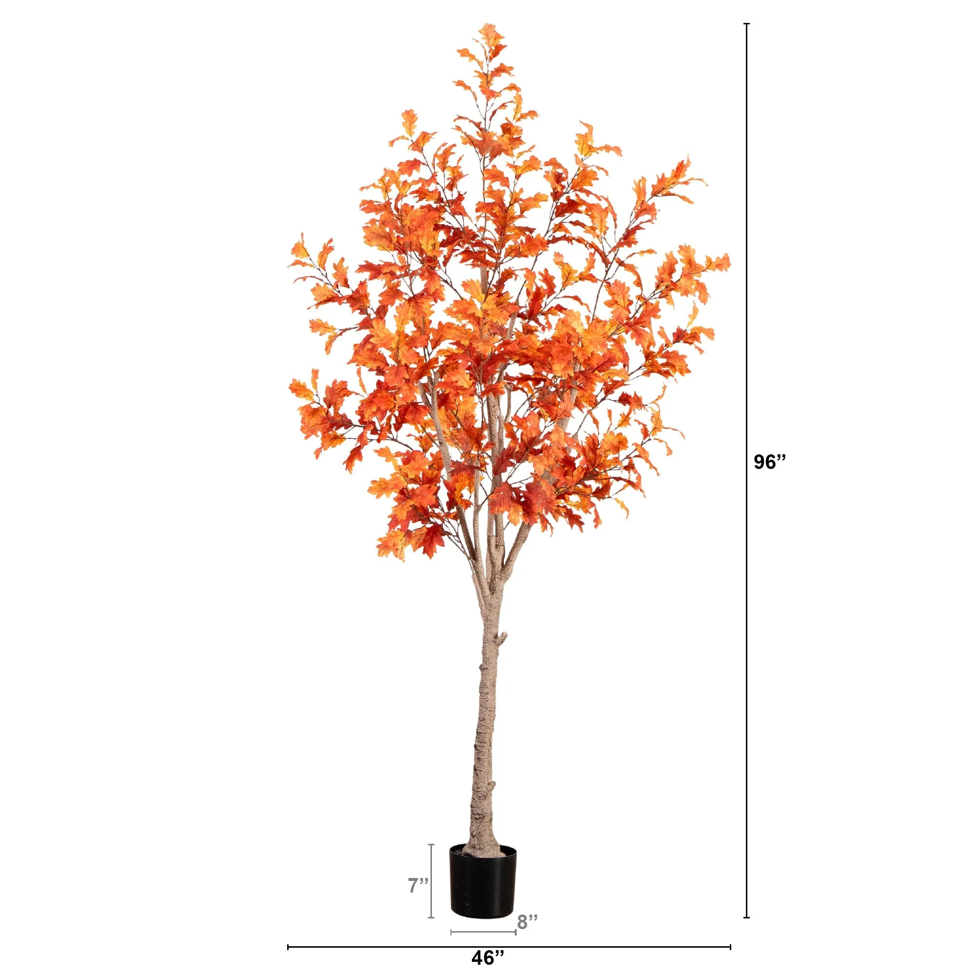 8’ Autumn Oak Artificial Fall Tree - Image 7