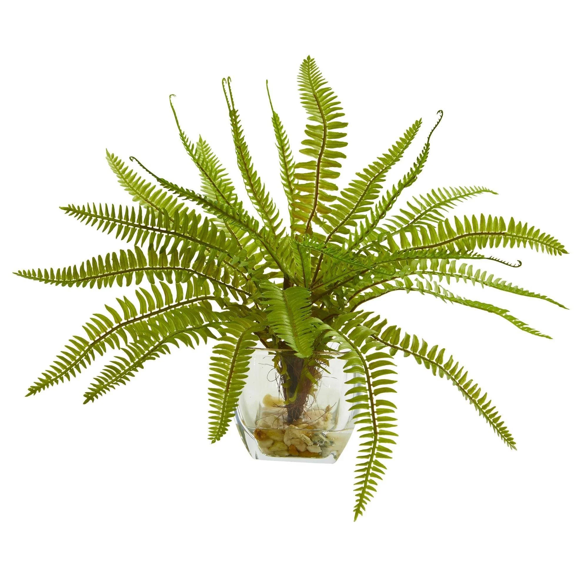 8” Fern Artificial Plant in Vase (Set of 2) - Image 2
