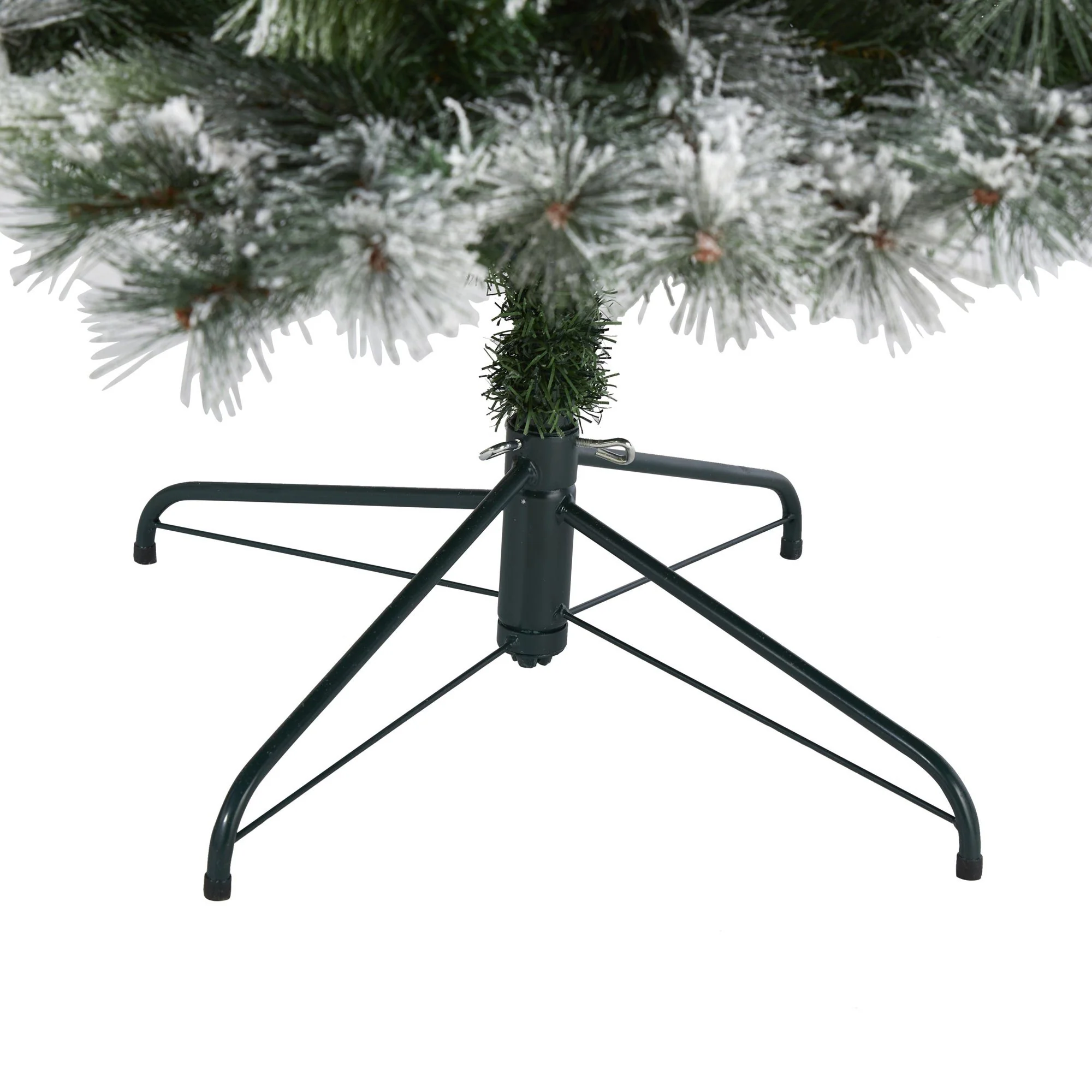 8’ Flocked Oregon Pine Artificial Christmas Tree with 500 Clear Lights and 1172 Bendable Branches - Image 4