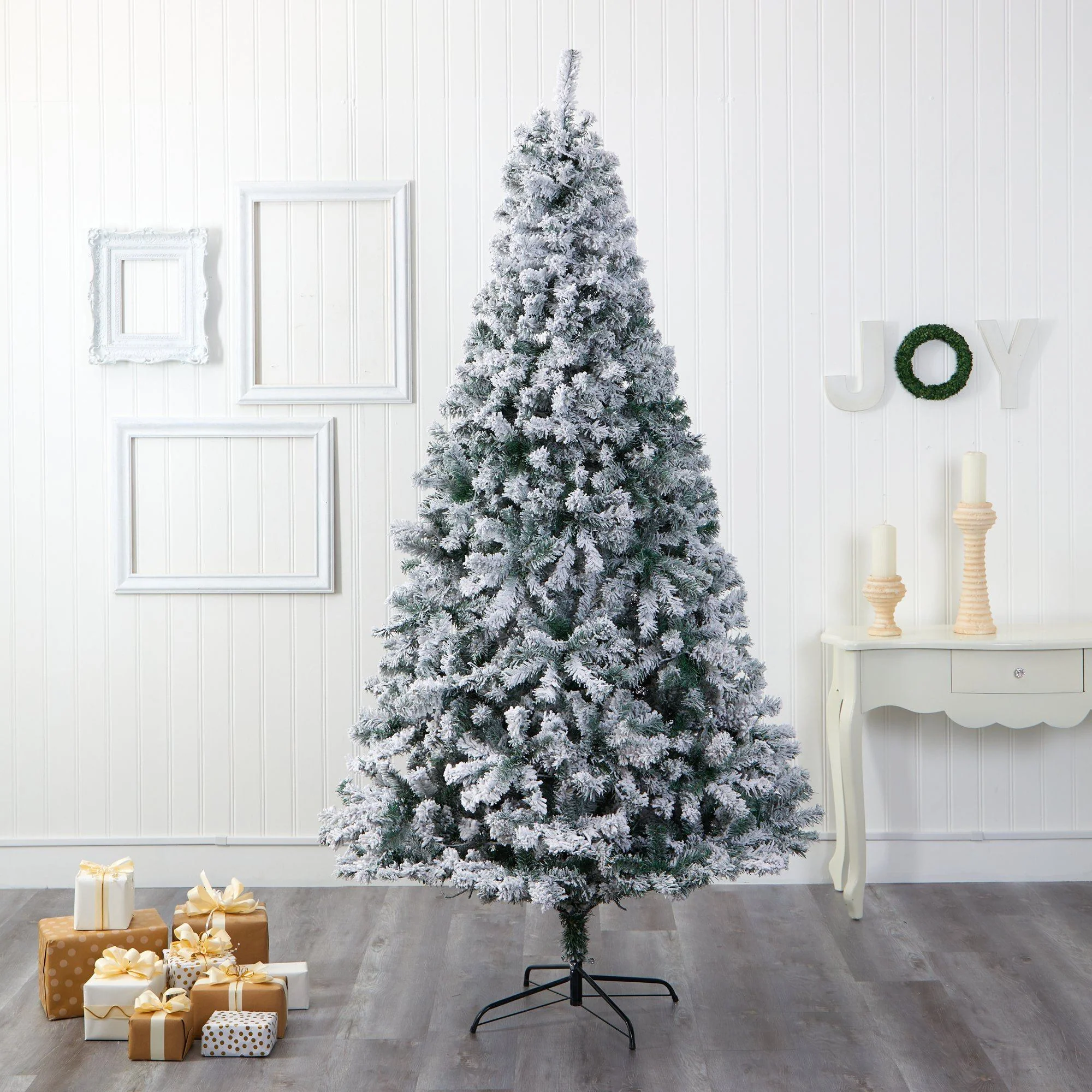 8' Flocked Rock Springs Spruce Artificial Christmas Tree - Image 6