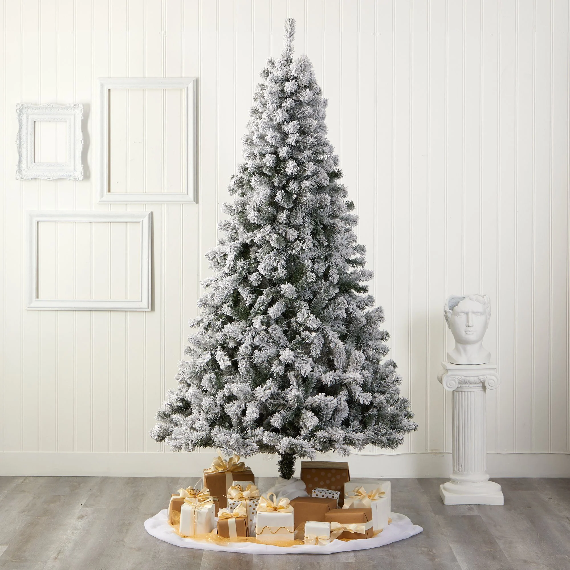 8' Flocked West Virginia Fir Artificial Christmas Tree - Image 6