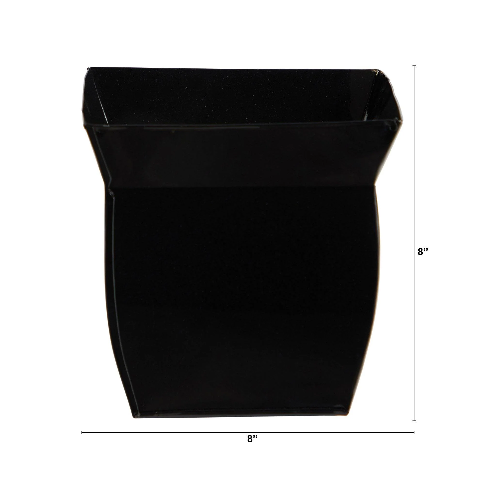 8” Fluted Metal Square Planter - Image 2