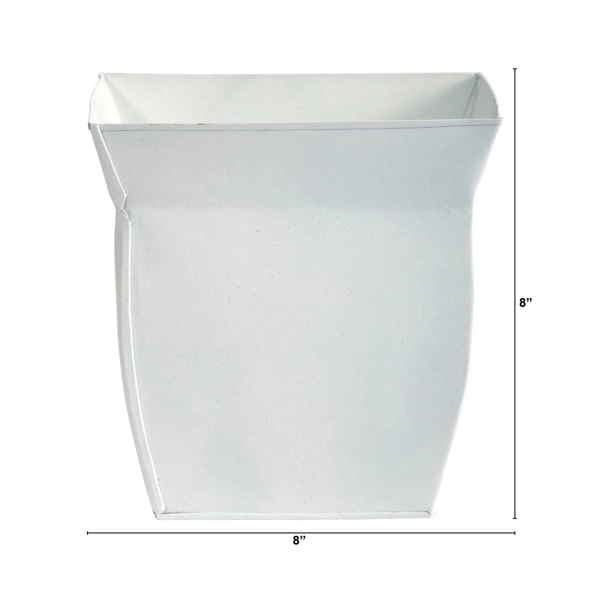 8” Fluted Metal Square Planter - Image 5