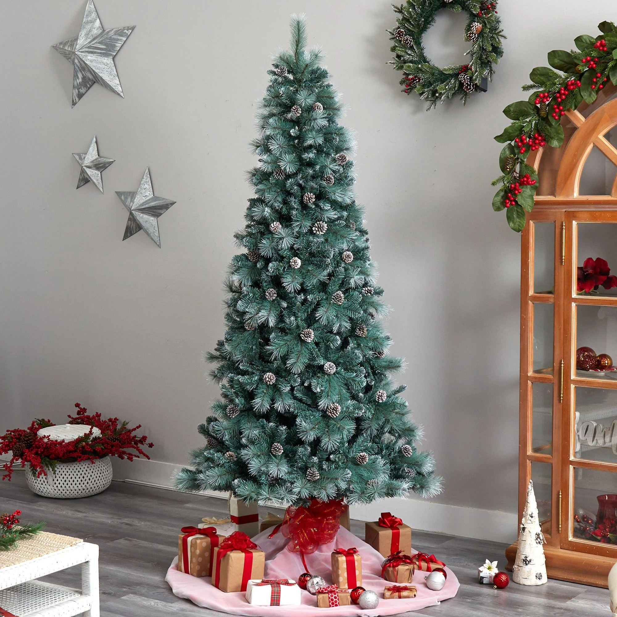 8’ Frosted Tip British Columbia Mountain Pine Artificial Christmas Tree - Image 8