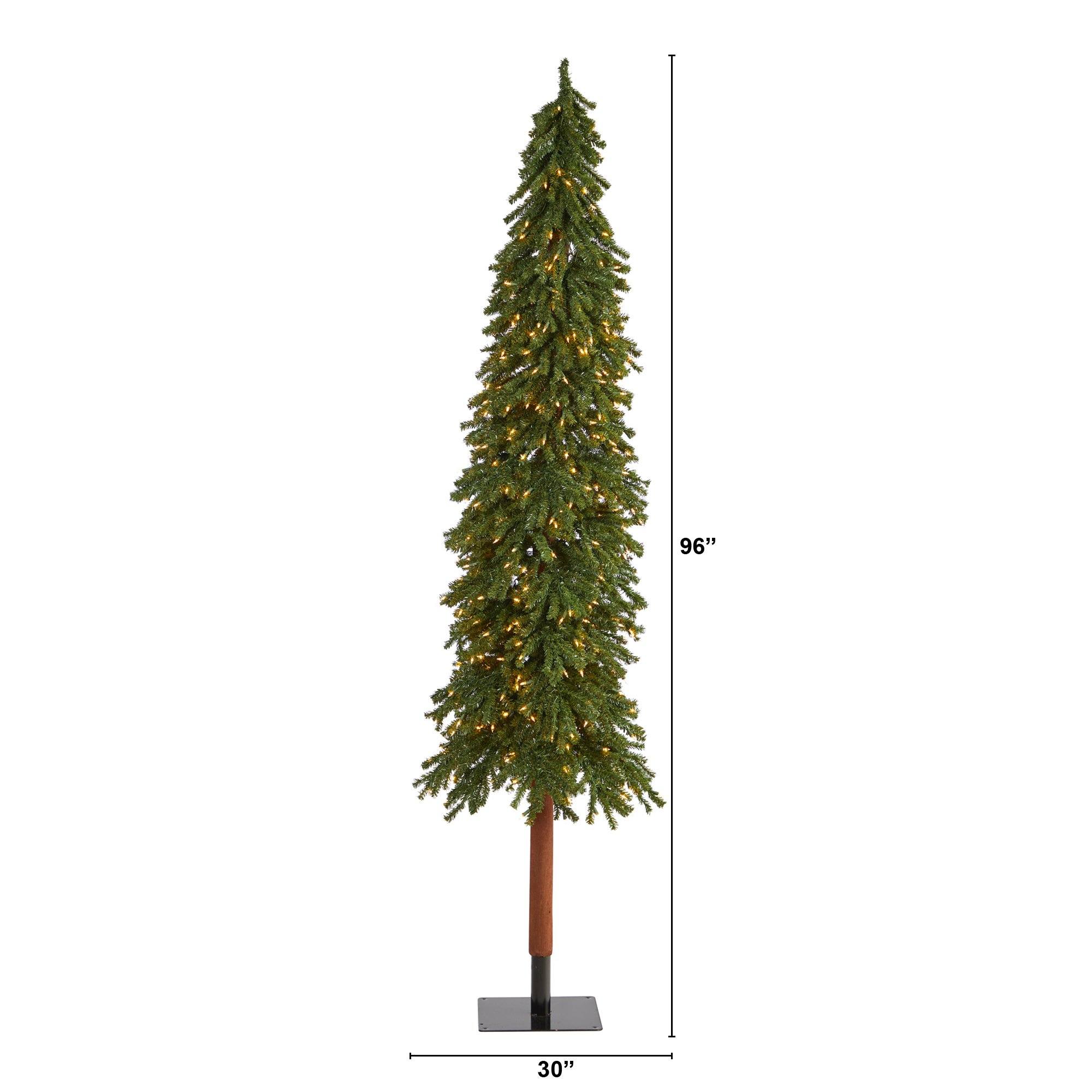 8’ Grand Alpine Artificial Christmas Tree with 500 Clear Lights and 1051 Branches on Natural Trunk - Image 5