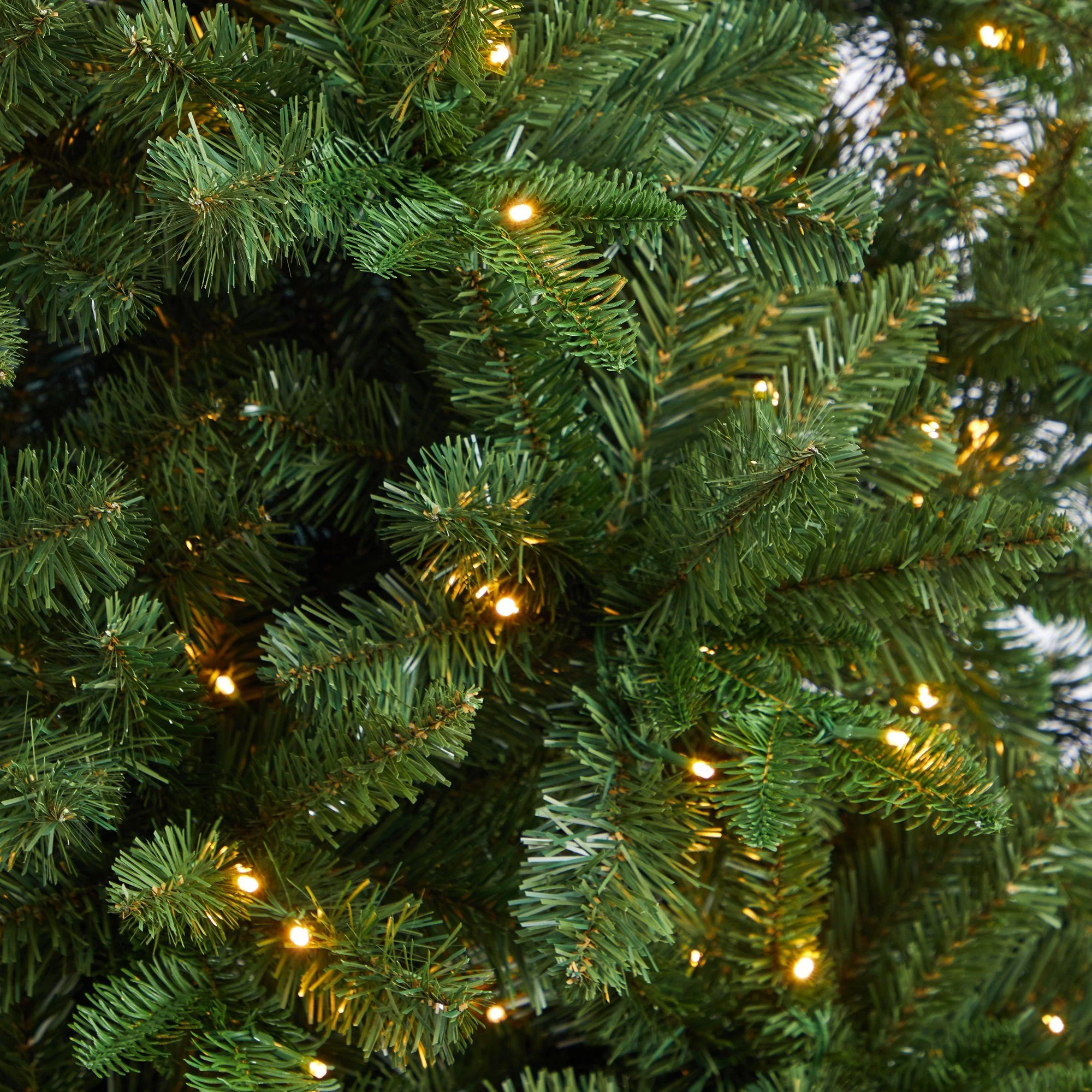 8’ Grand Teton Spruce Flat Back Tree with 280 Warm White LED Lights and 1208 Bendable Branches - Image 5
