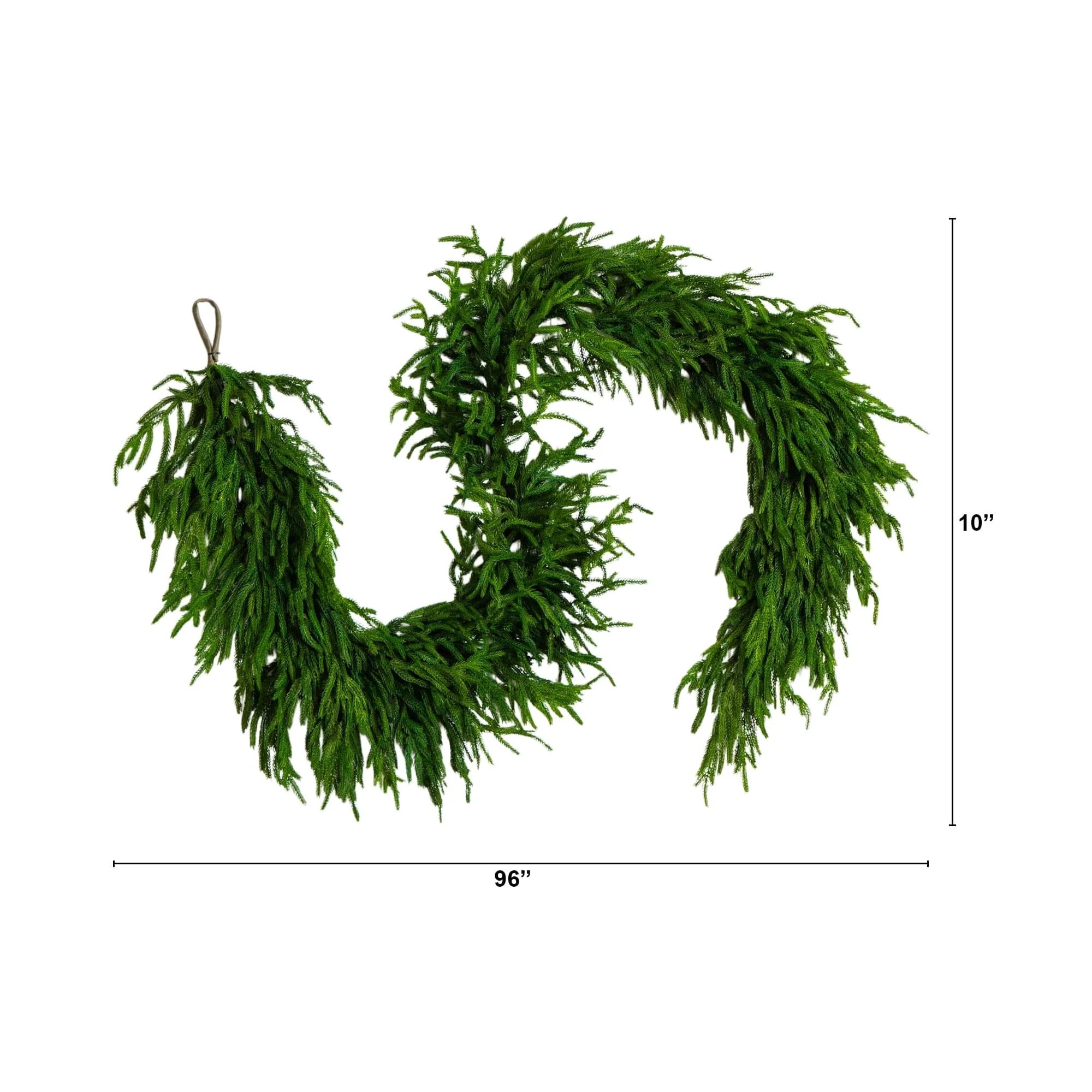 8' Artificial Real Touch Norfolk Island Pine Garland with Natural Look - Image 7