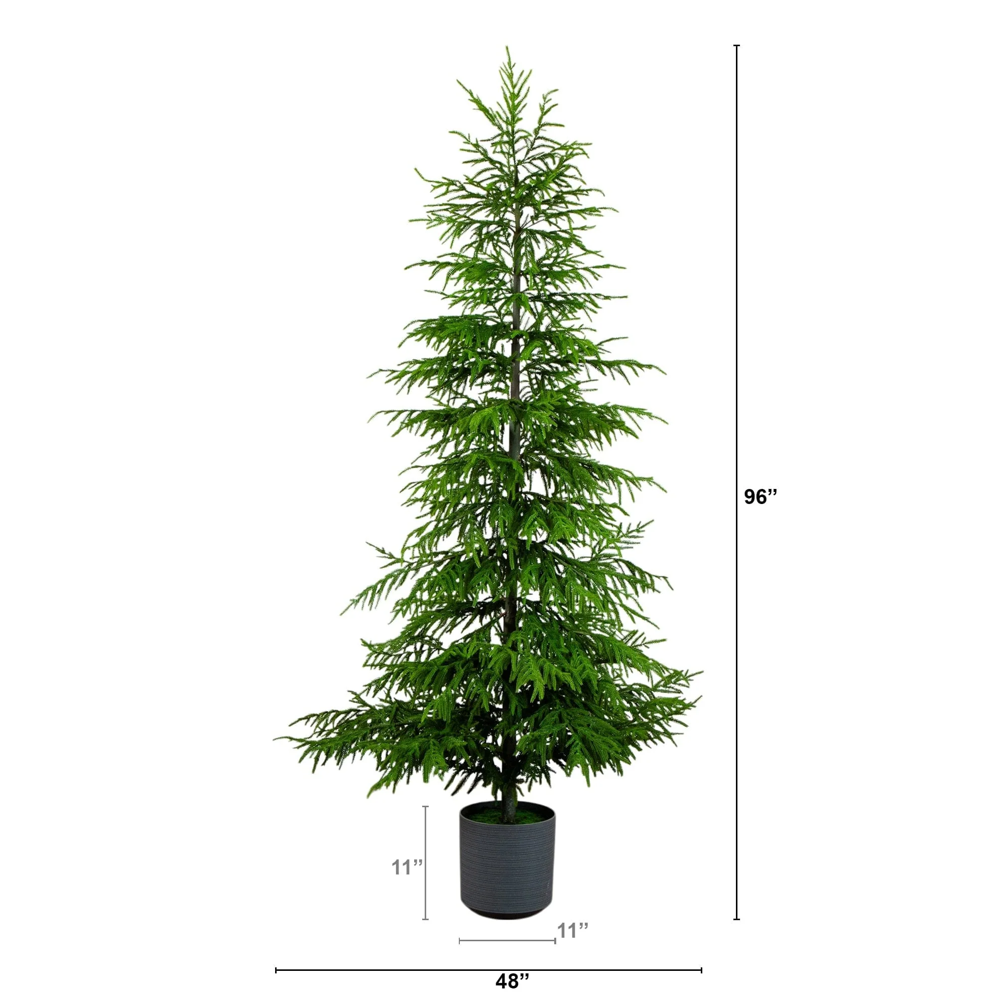8' Artificial Real Touch Norfolk Island Pine Christmas Tree with Natural Look - Image 8
