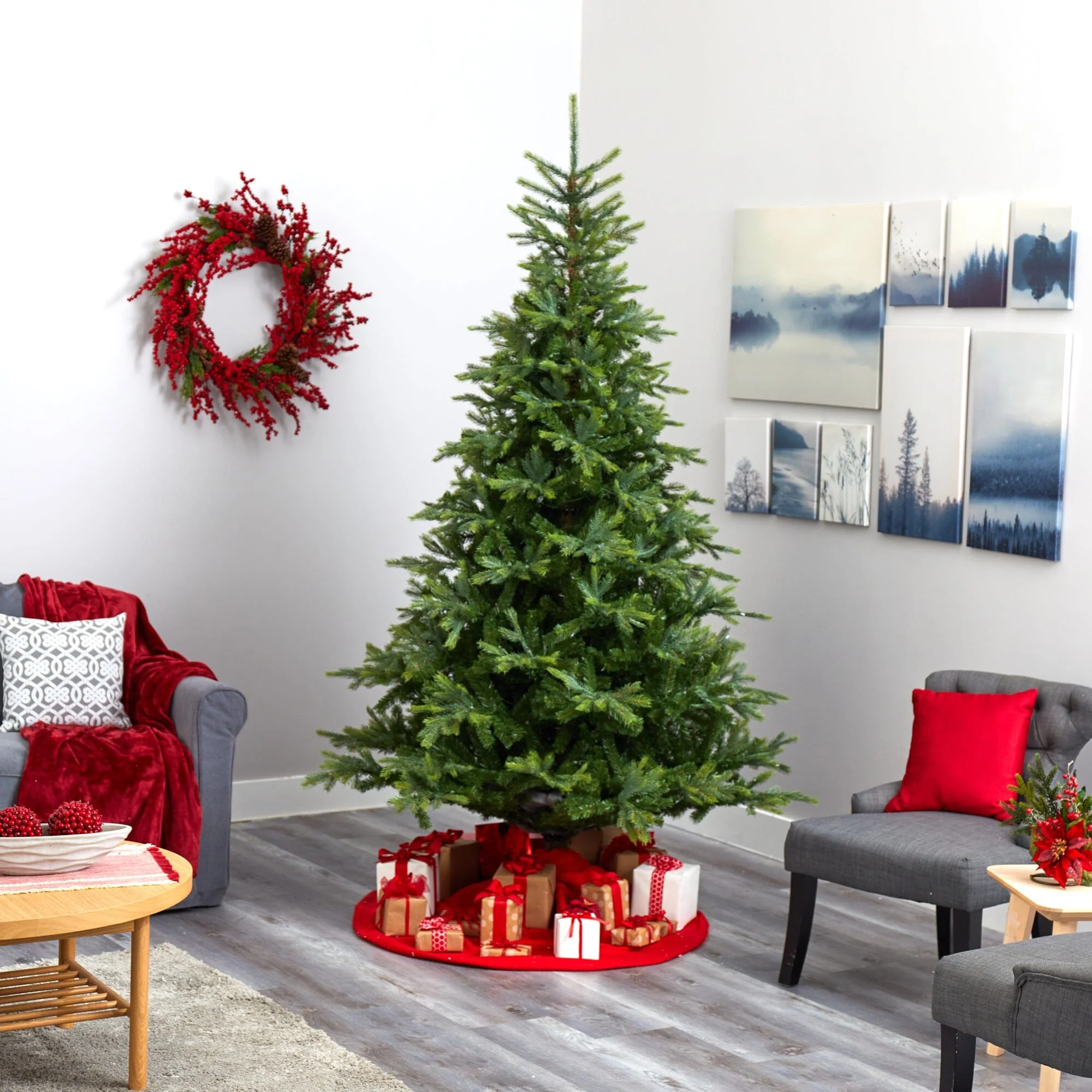 8’ North Carolina Spruce Artificial Christmas Tree with 1303 Bendable Branches - Image 5