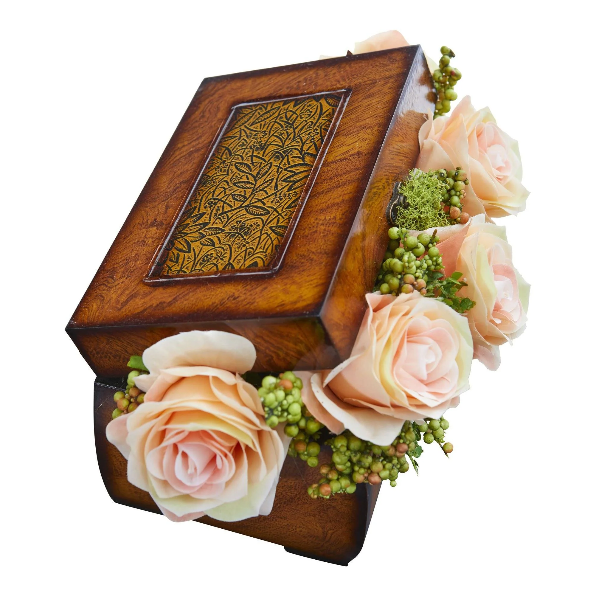Roses Artificial Arrangement in Decorative Chest - Image 10
