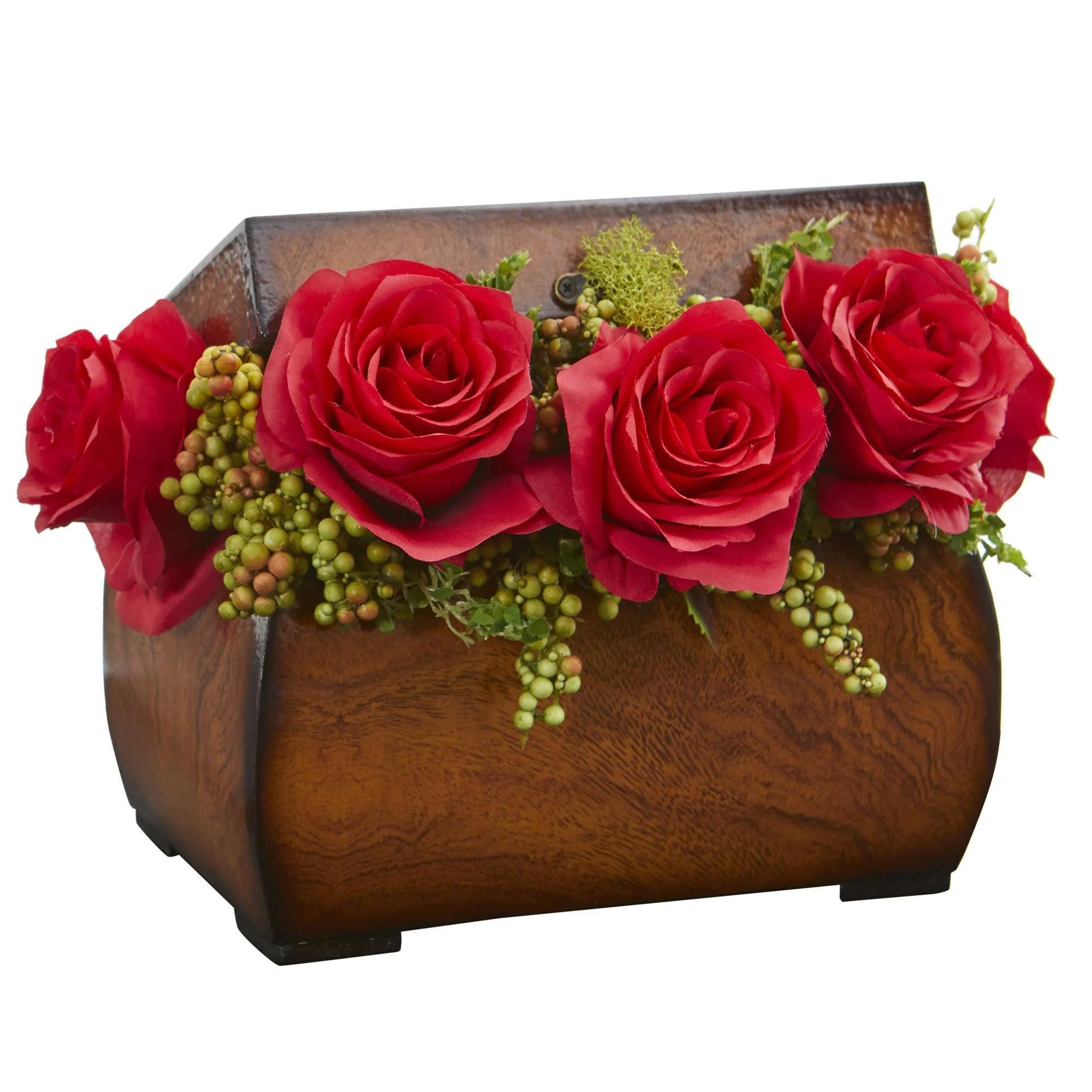 Roses Artificial Arrangement in Decorative Chest - Image 11