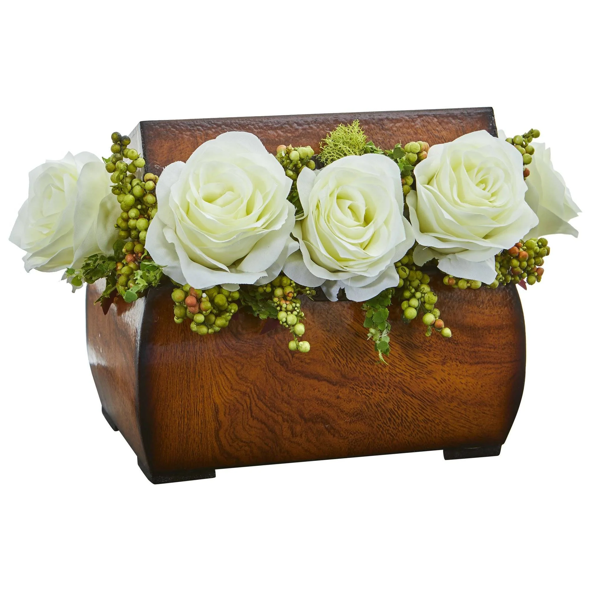Roses Artificial Arrangement in Decorative Chest - Image 13