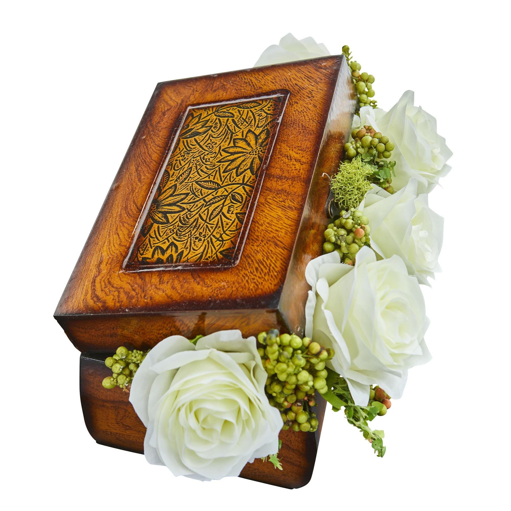 Roses Artificial Arrangement in Decorative Chest - Image 14