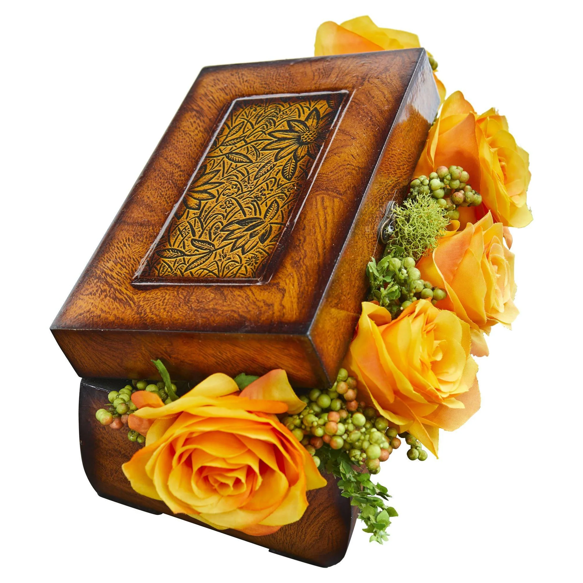 Roses Artificial Arrangement in Decorative Chest - Image 16