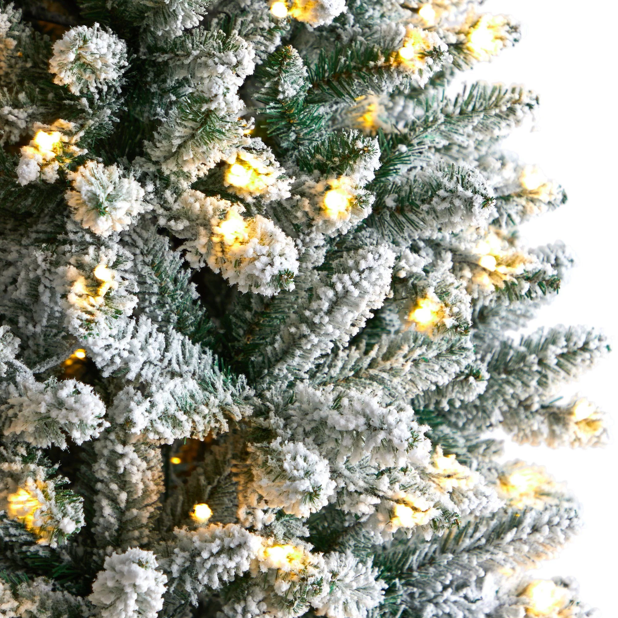 8’ Slim Flocked Montreal Fir Artificial Christmas Tree - Image 4