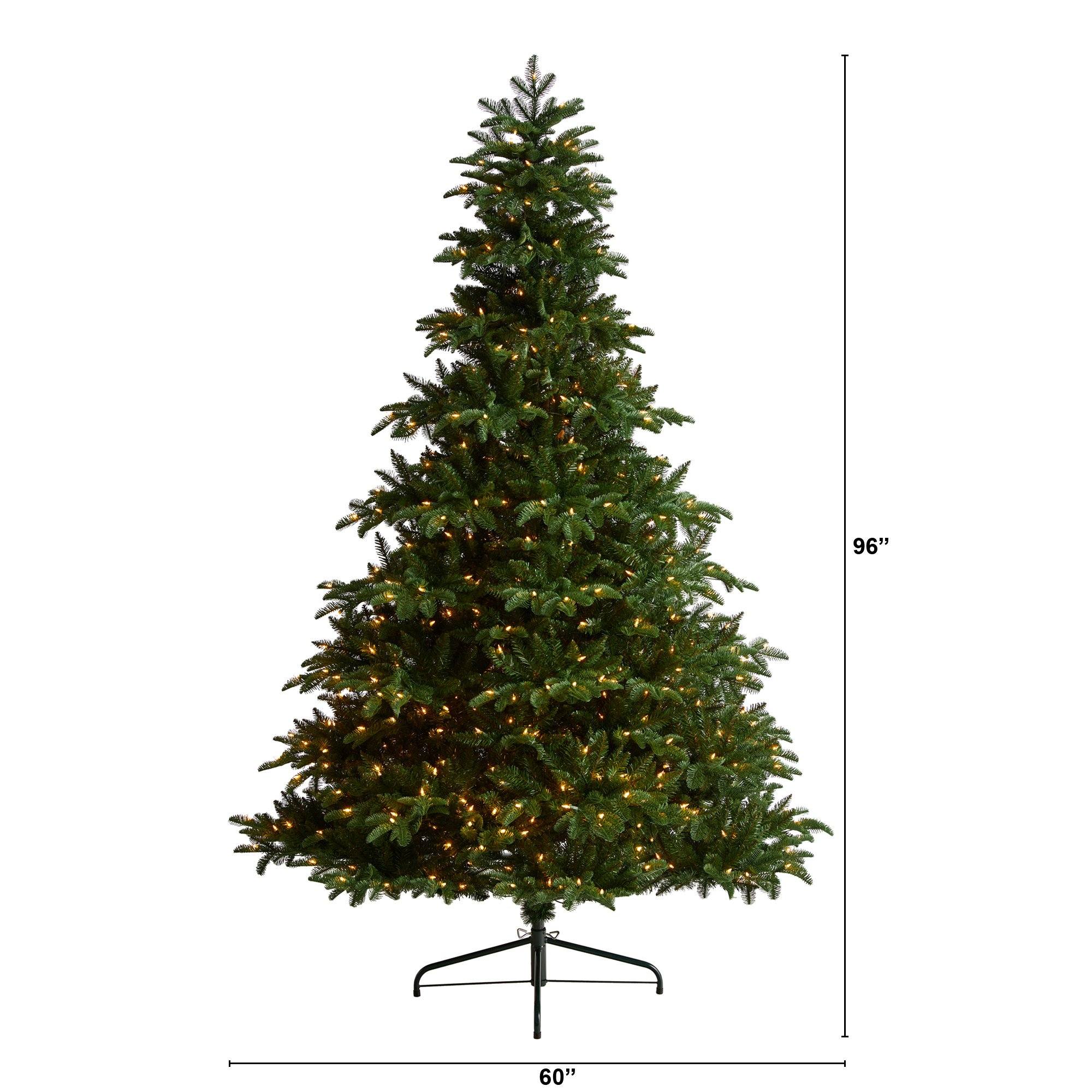 8’ South Carolina Spruce Christmas Tree with 700 White Warm Lights and 3412 Bendable Branches - Image 2