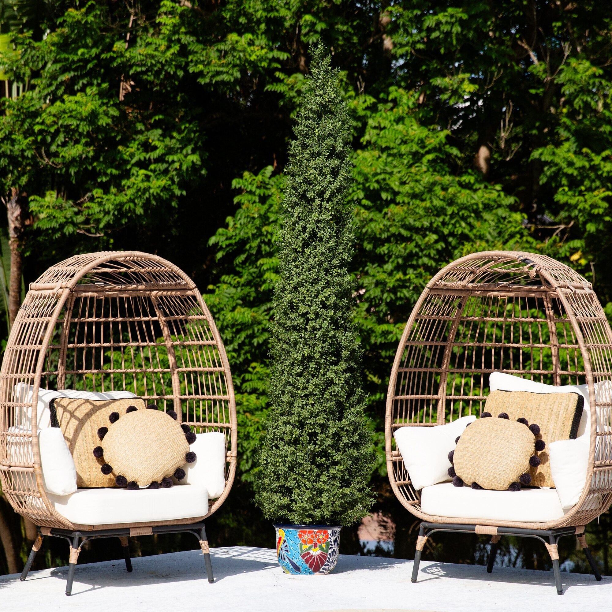 8’ UV Resistant Artificial Boxwood Topiary Tree (Indoor/Outdoor) - Image 3