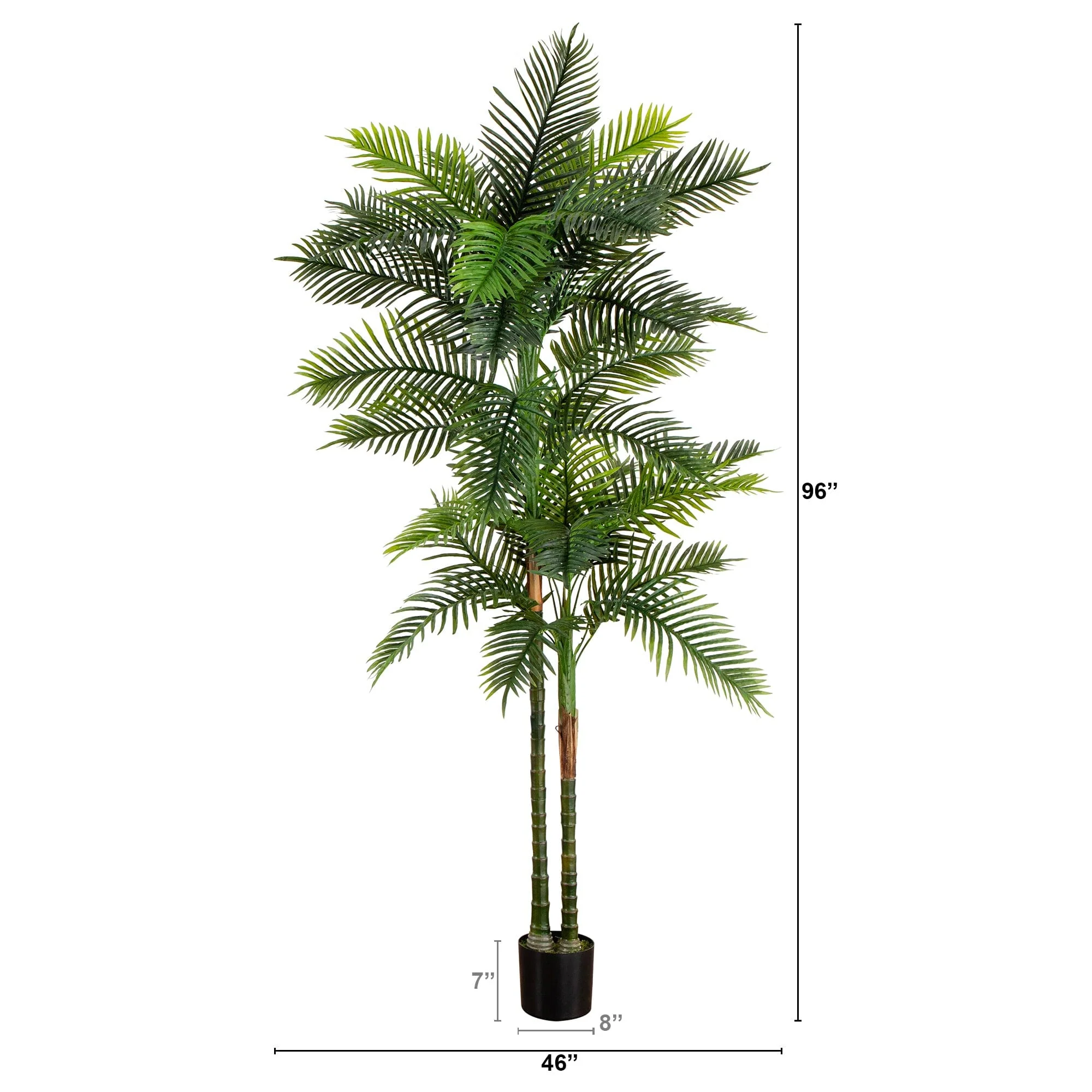 8’ UV Resistant Artificial Double Robellini Palm Tree (Indoor/Outdoor) - Image 5