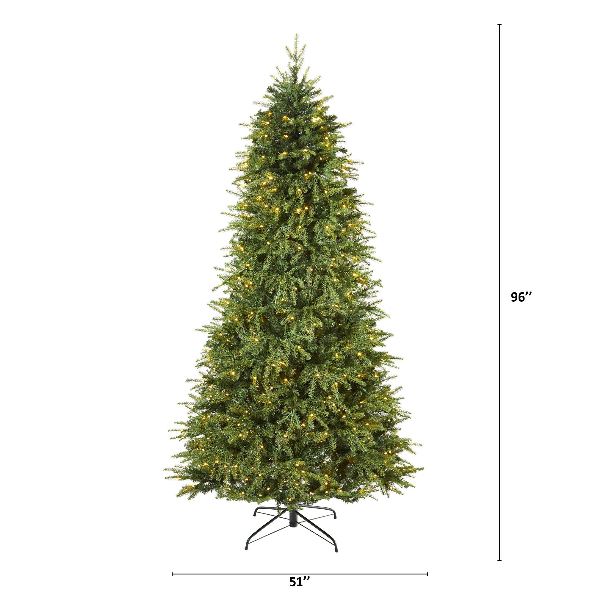 8’ Vancouver Fir “Natural Look” Artificial Christmas Tree with 700 Clear LED Lights and 3470 Bendable Branches - Image 2
