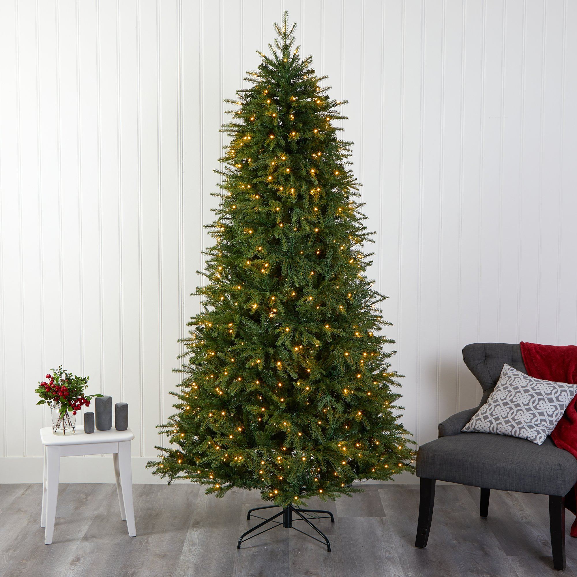 8’ Vancouver Fir “Natural Look” Artificial Christmas Tree with 700 Clear LED Lights and 3470 Bendable Branches - Image 8