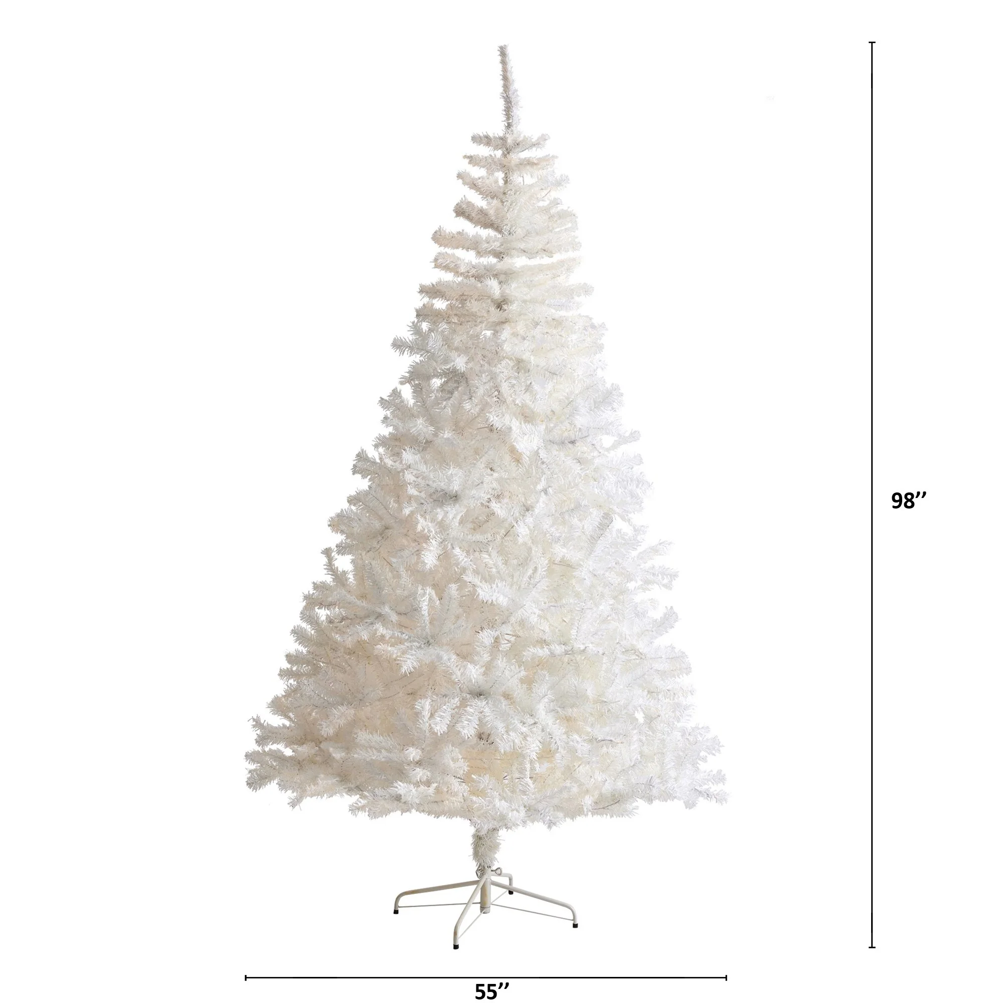 8' White Artificial Christmas Tree with 1500 Bendable Branches - Image 2