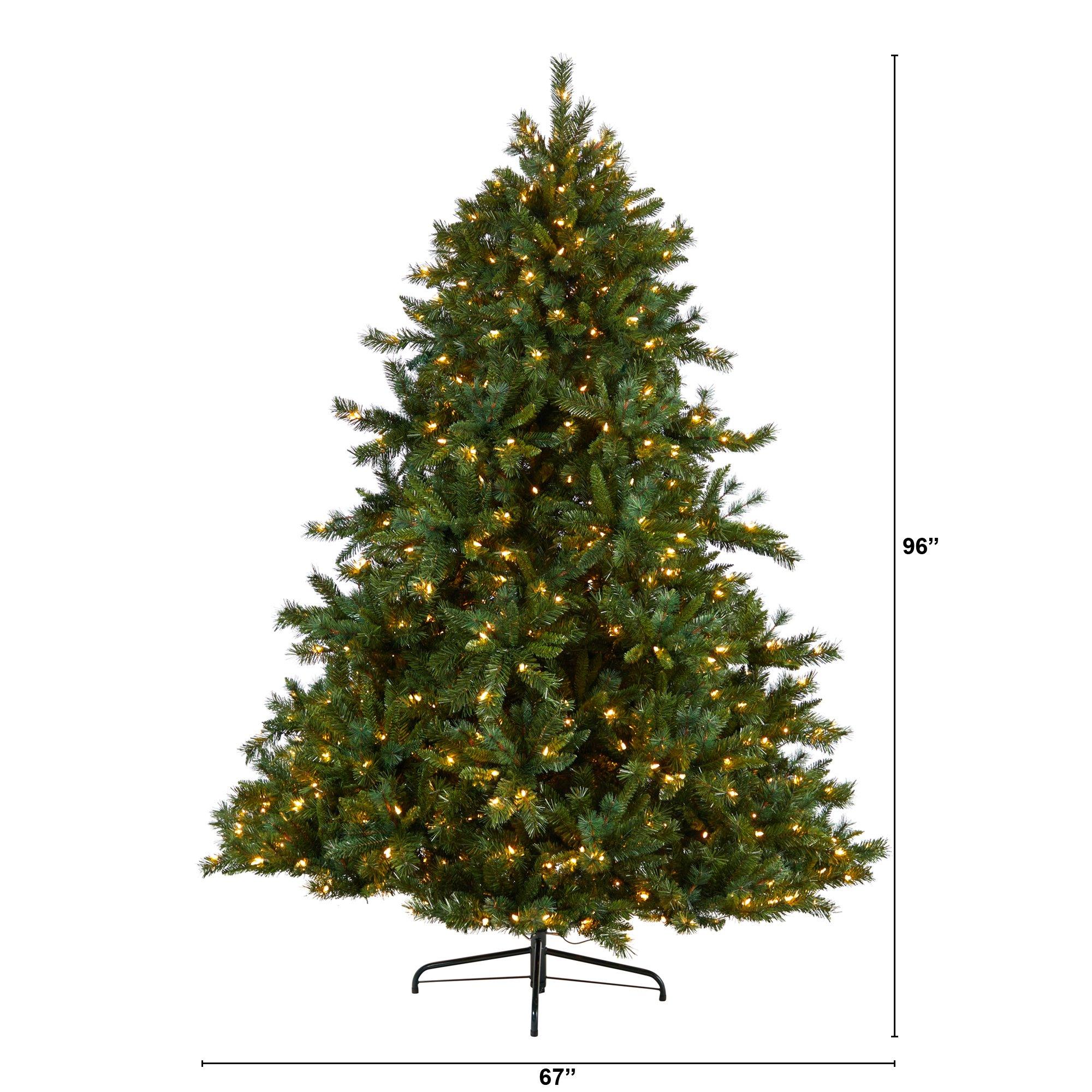 8’ Wyoming Mixed Pine Artificial Christmas Tree with 650 Clear Lights and 2302 Bendable Branches - Image 2