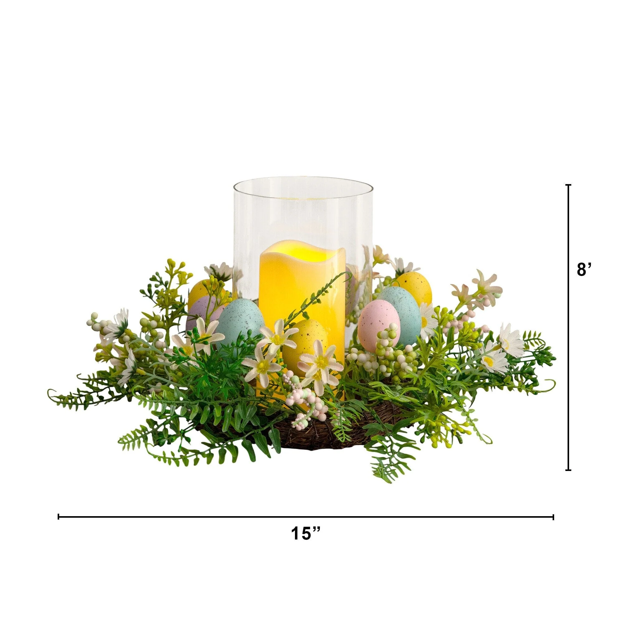 8" Artificial Easter Candle Holder Arrangement - Image 6