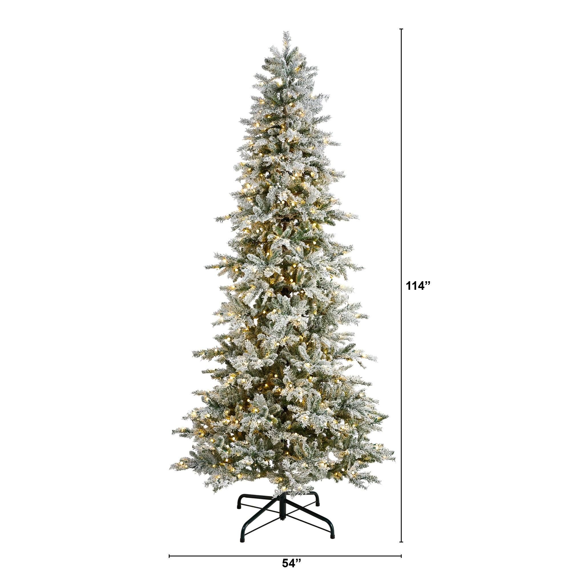 9.5’ Slim Flocked Nova Scotia Spruce Artificial Christmas Tree - Image 2
